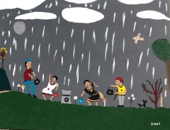 Holy Rain & video, a vernacular folk painting by a self-taught African American