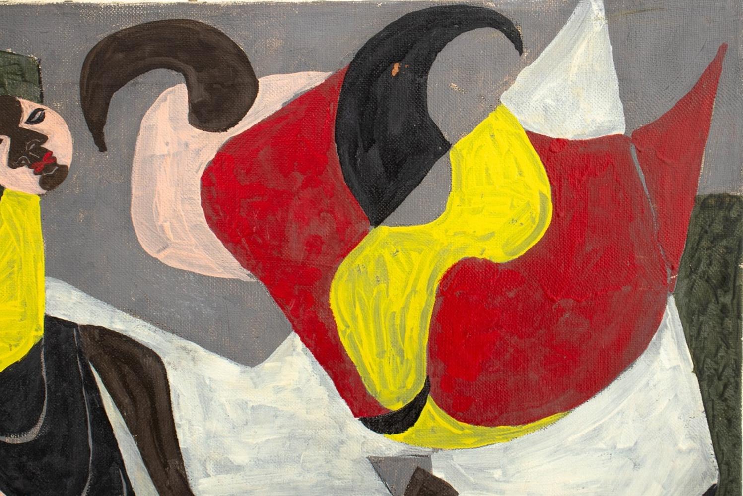 Composition figurative cubiste de P. Oliver-Smith Bon état - En vente à Astoria, NY