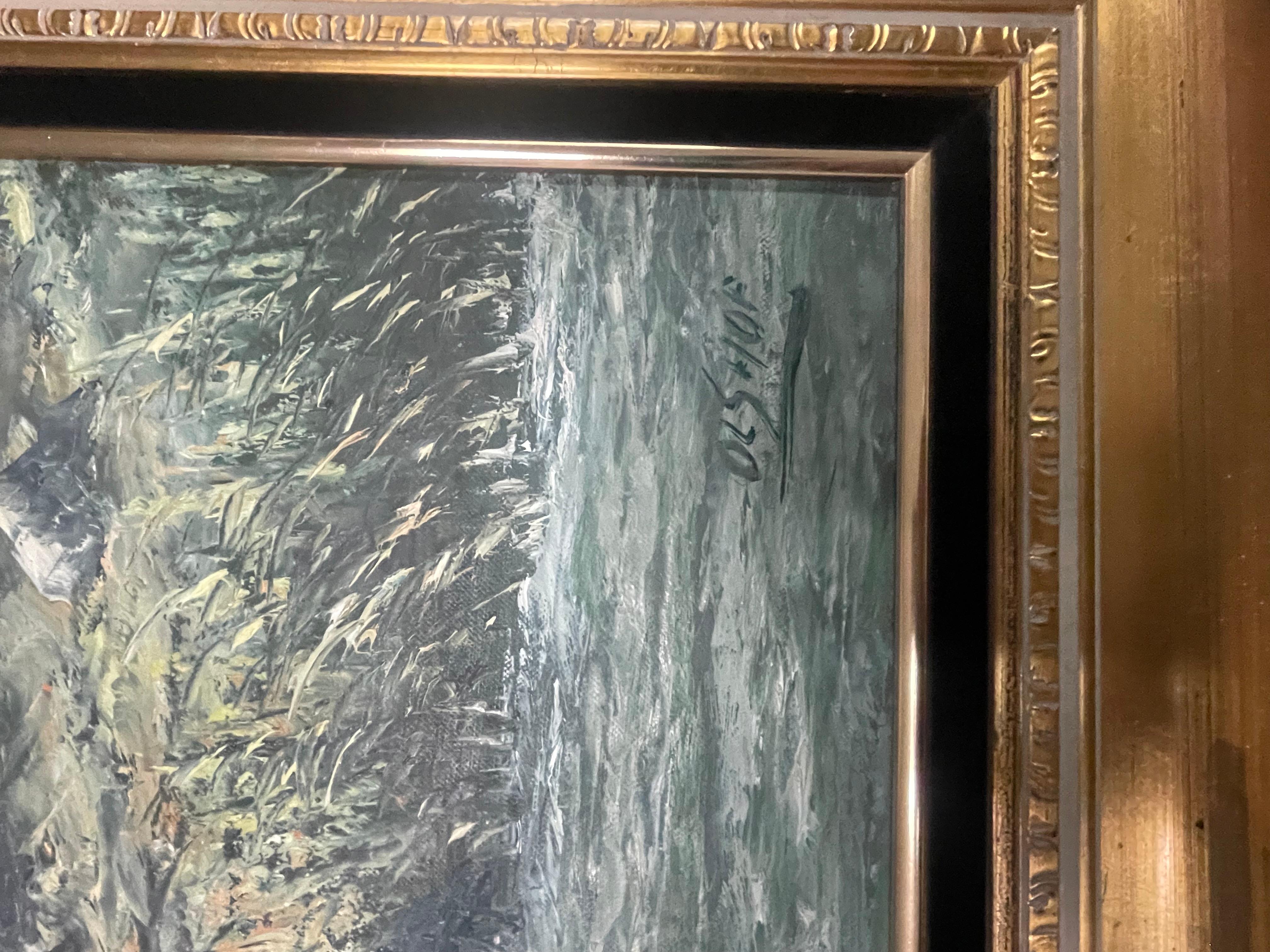 One of his best paintings on canvas. In good condition. Measures 43x56