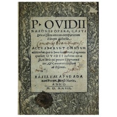 P. Ovidii Nasonis Opera:: Casti Pub by Ioannem Heruagium Basileae:: 1537