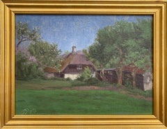 "Summer Cottage" - Framed Early 20th Century Landscape Painting