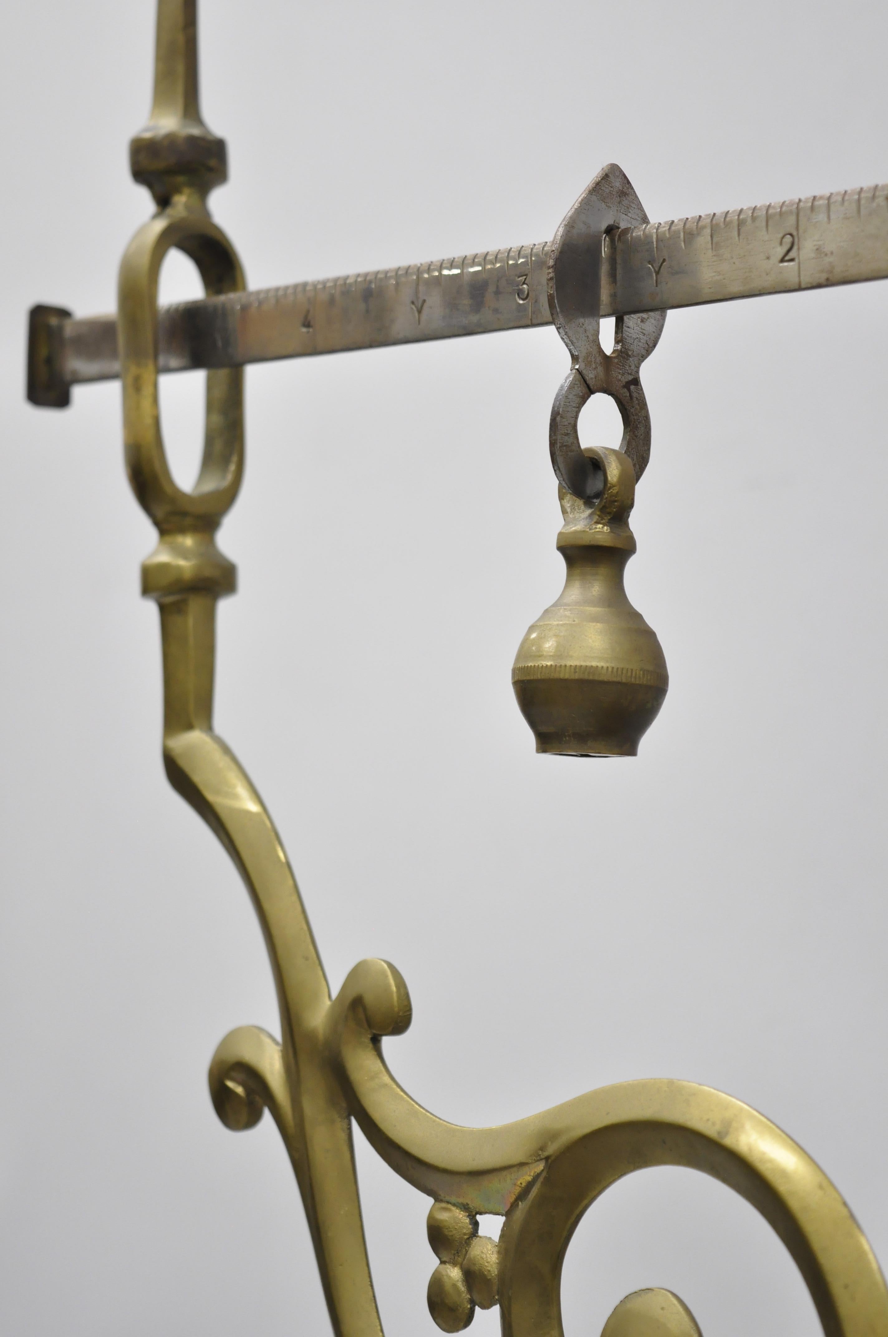 Italian P. Quindici 19th Century Chilog Balance Scale Brass and Marble