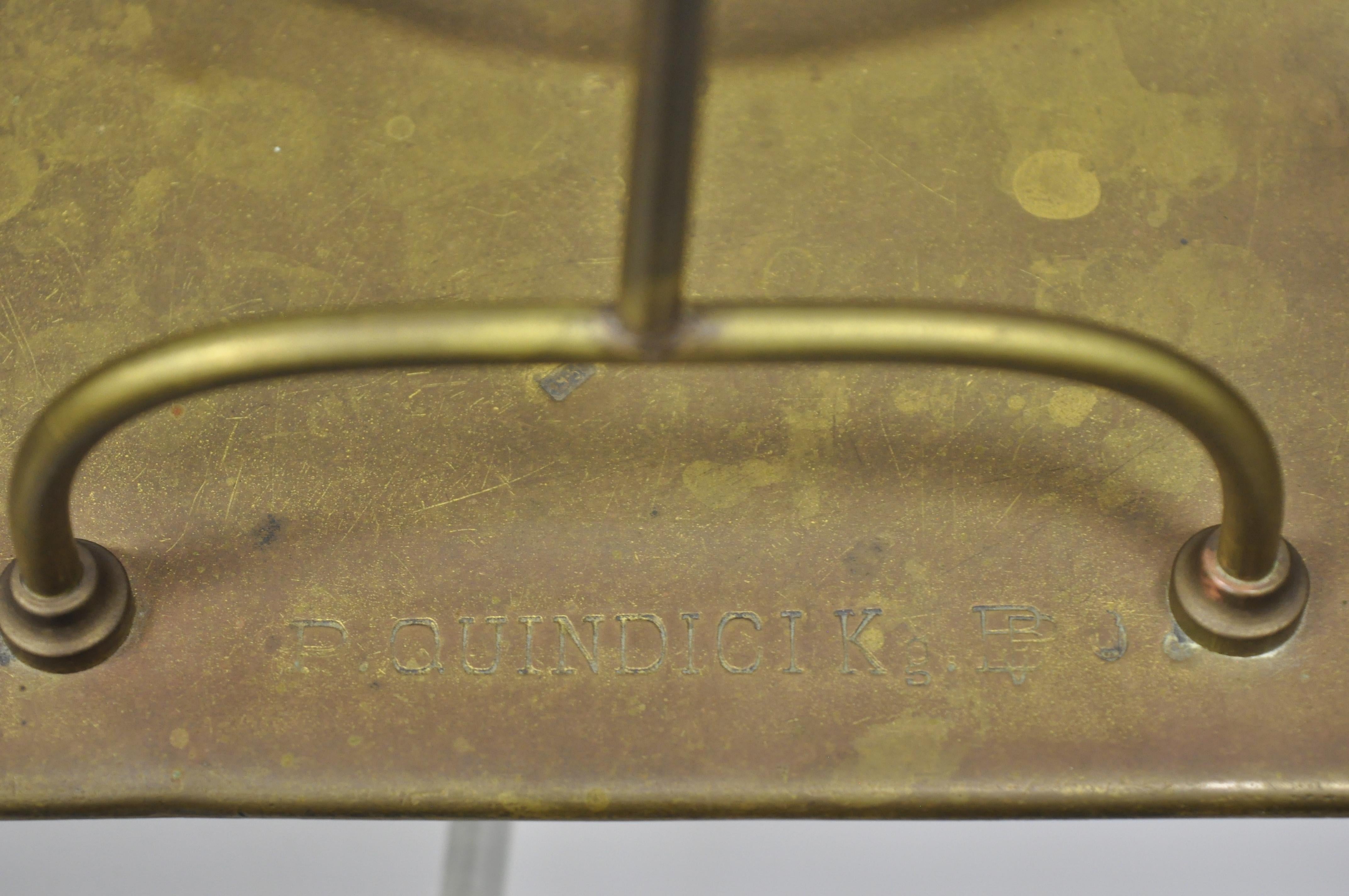 P. Quindici 19th Century Chilog Balance Scale Brass and Marble In Good Condition In Philadelphia, PA