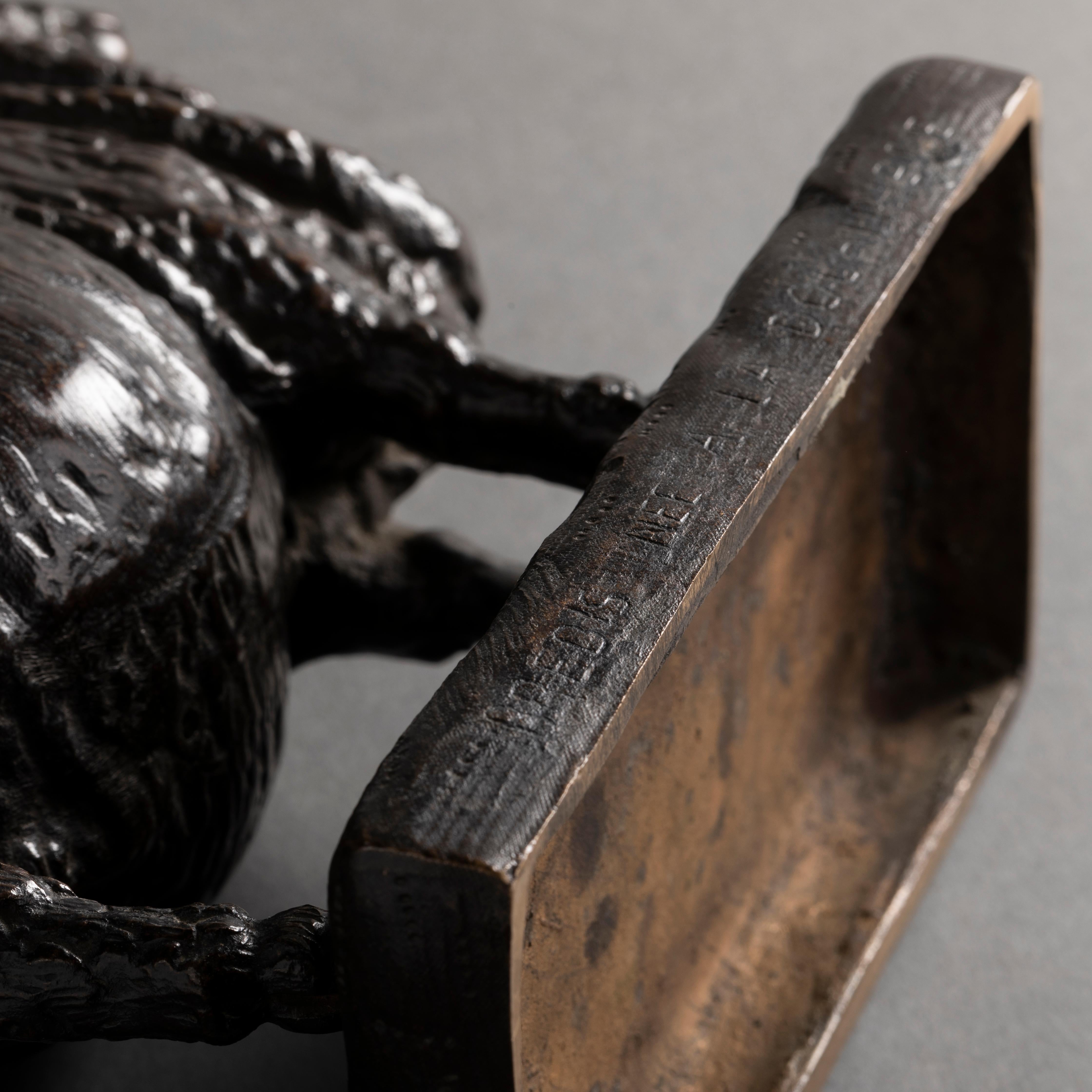 A-R Christophe (Attrib) : Rare brebis en bronze patiné noir, vers 1925   en vente 3