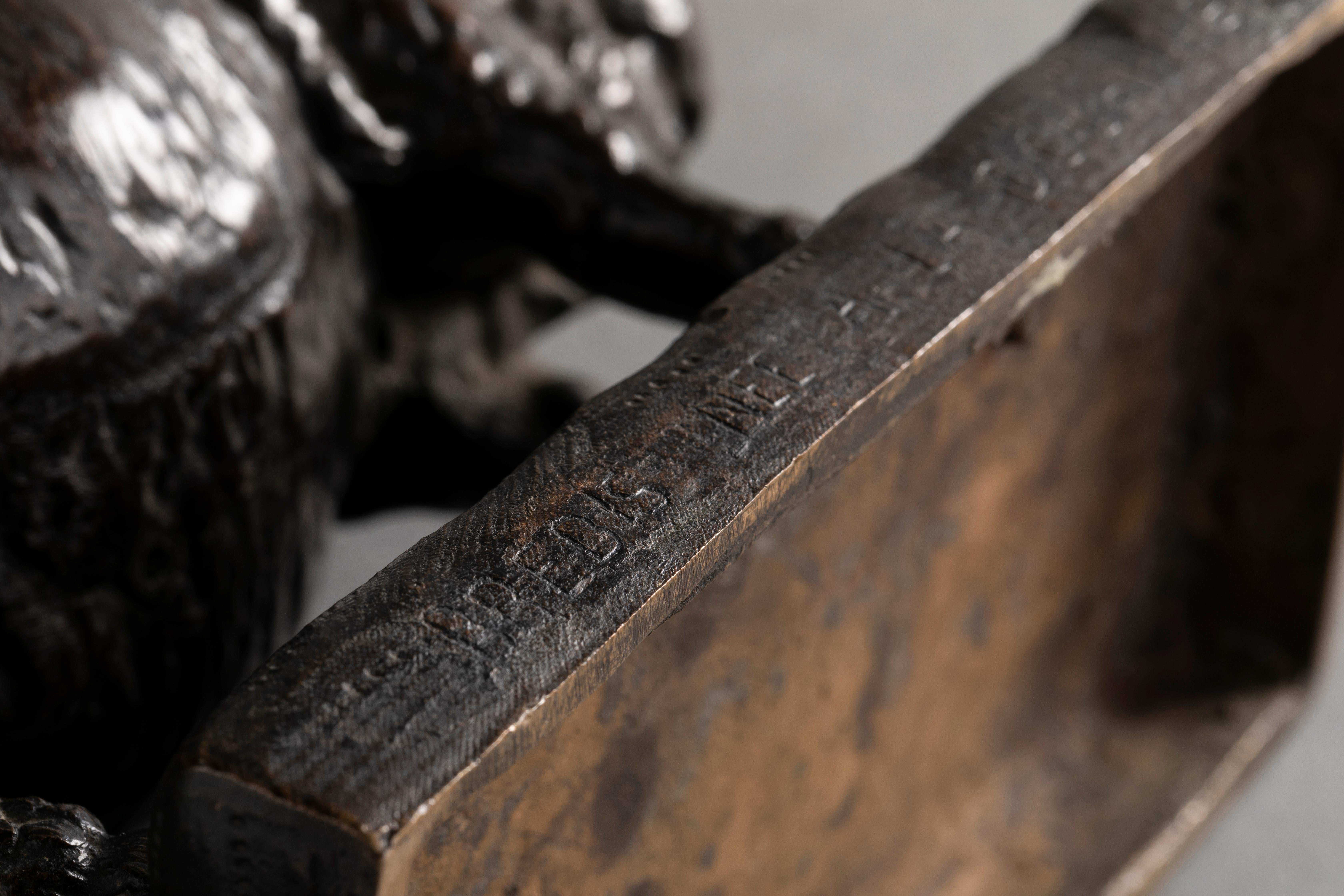 A-R Christophe (Attrib) : Rare brebis en bronze patiné noir, vers 1925   en vente 4