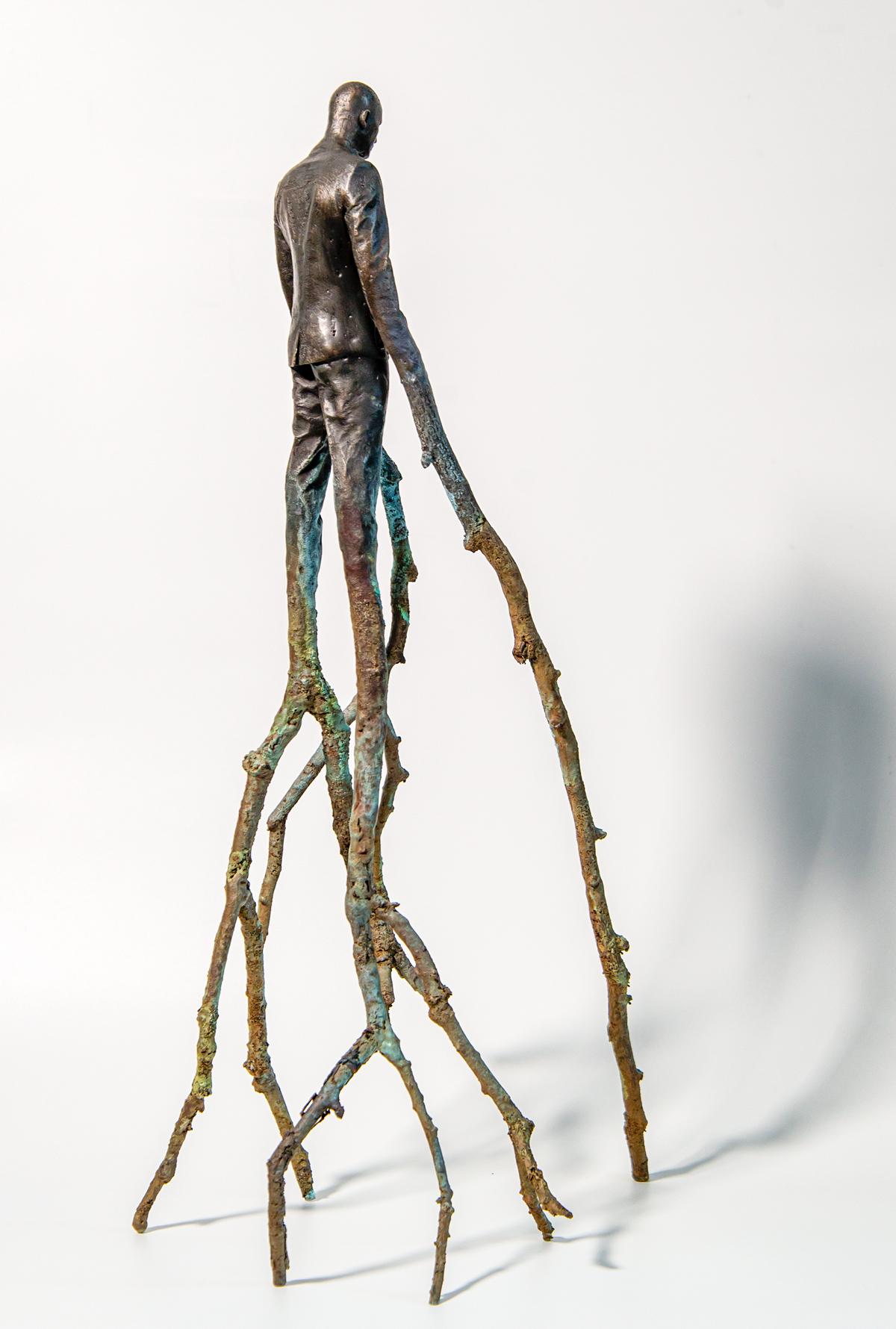 Dream Walker - surrealist, abstracted, figurative, male, bronze sculpture - Sculpture by Roch Smith