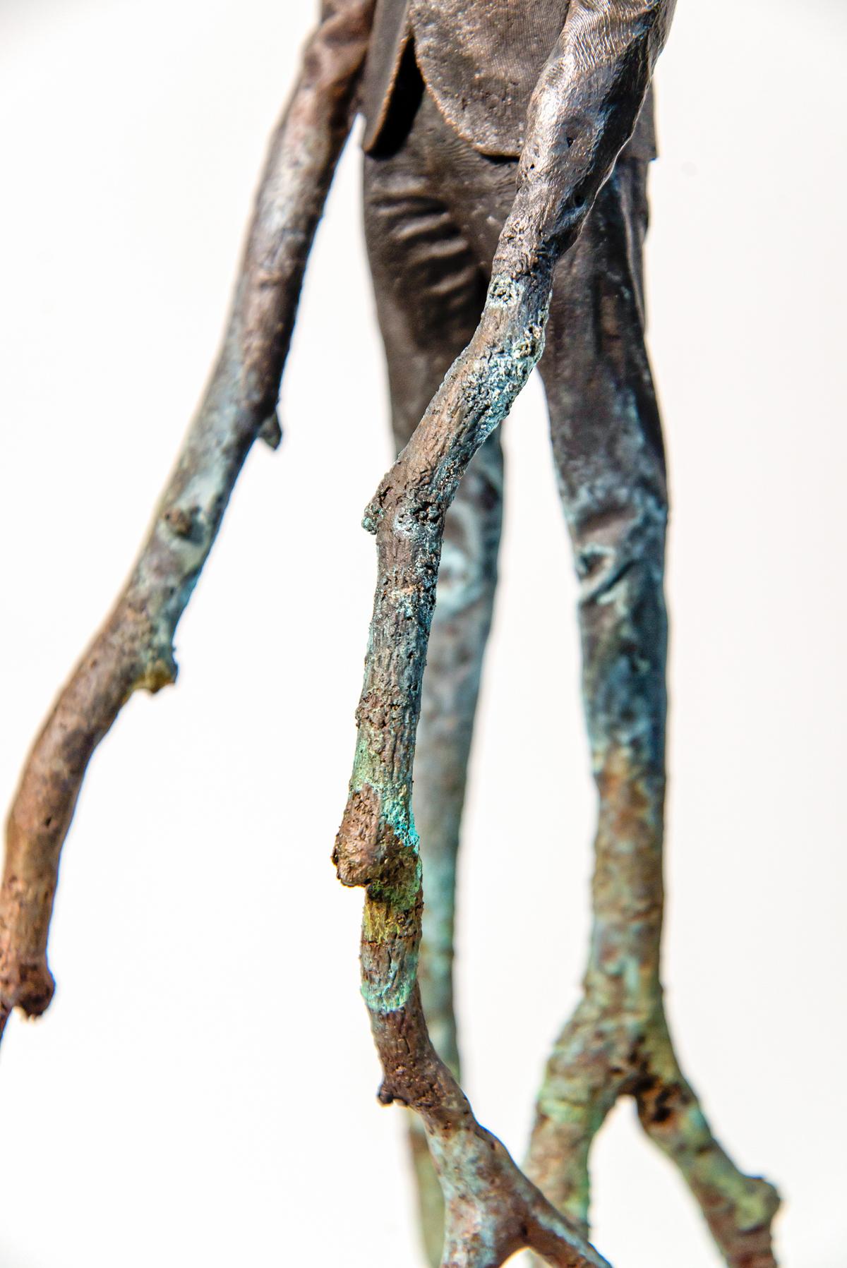 Dream Walker - surrealist, abstracted, figurative, male, bronze sculpture - Contemporary Sculpture by Roch Smith