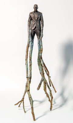 Dream Walker - surrealist, abstracted, figurative, male, bronze sculpture