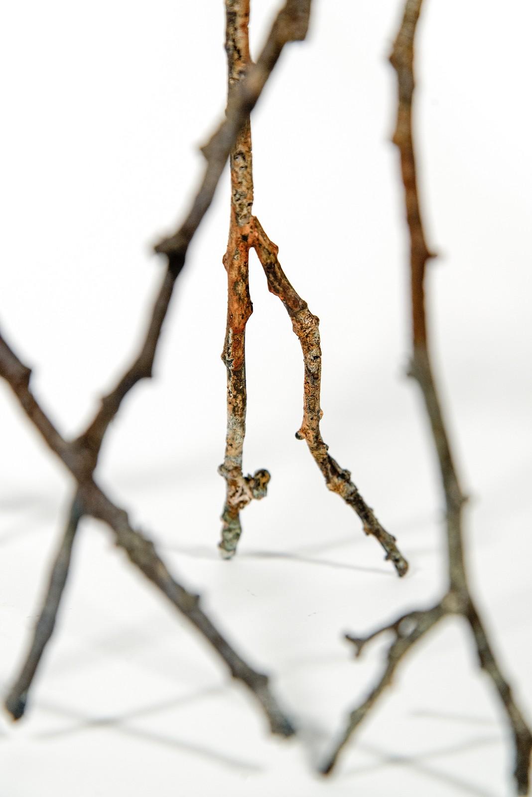 Canadian sculptor P. Roch Smith’s ‘Tree Men’ were inspired by a walk in the woods. Smith noticed that fallen twigs and branches had interesting shapes and he imagined them replacing human limbs. In this bronze piece, two naked male figures face one