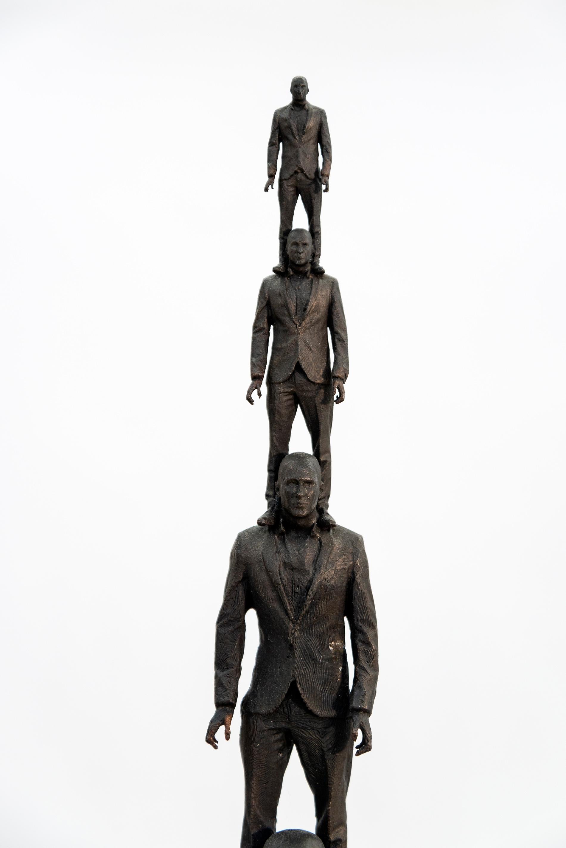 Evolution of a Vantage Point 1/4 - surrealist, male, figurative bronze sculpture - Sculpture by Roch Smith