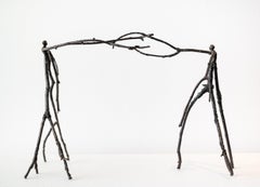 Greeting - surrealist, abstract, figurative, male, bronze sculpture
