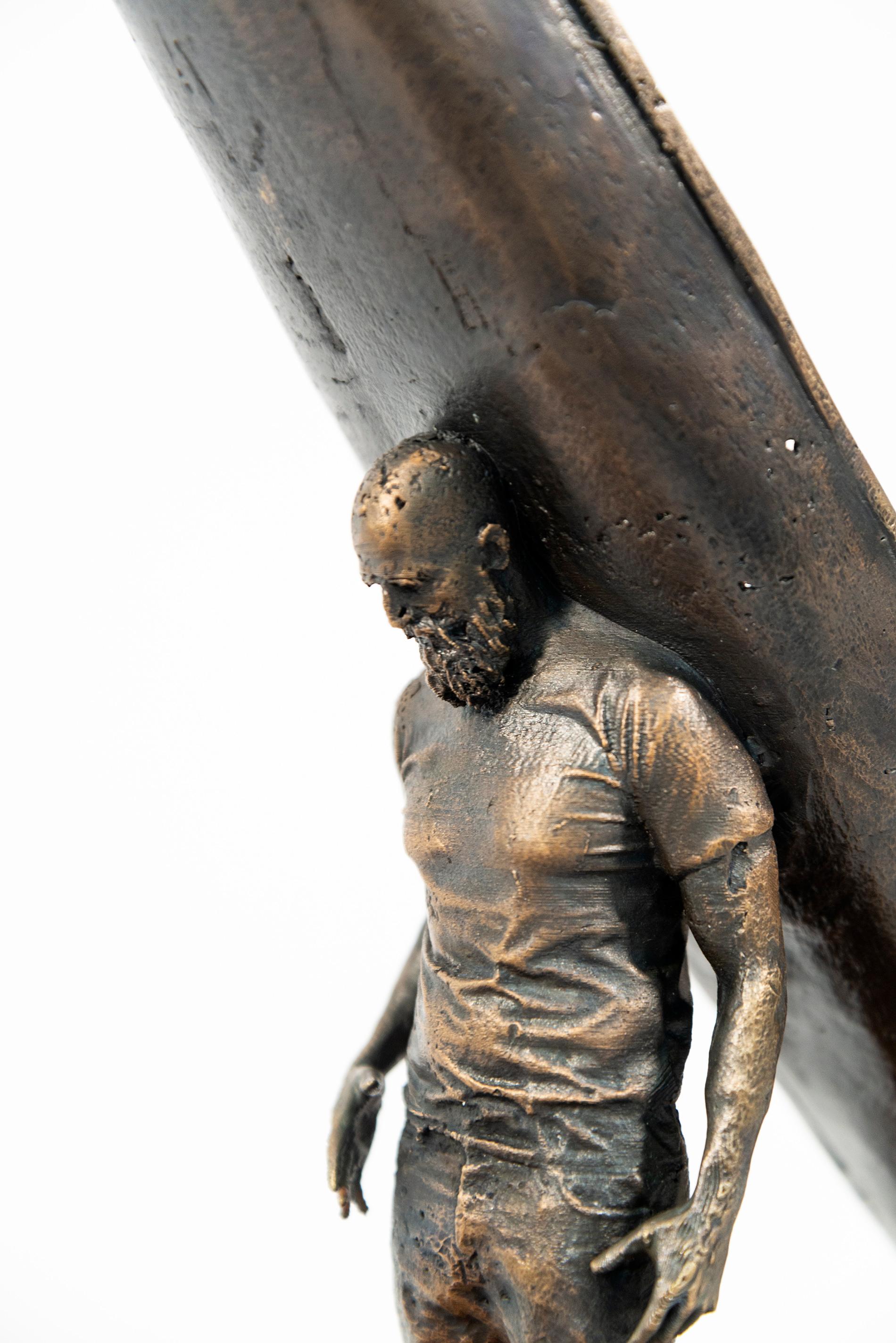 Pause 2/3 - desktop bronze, sculpture For Sale 3