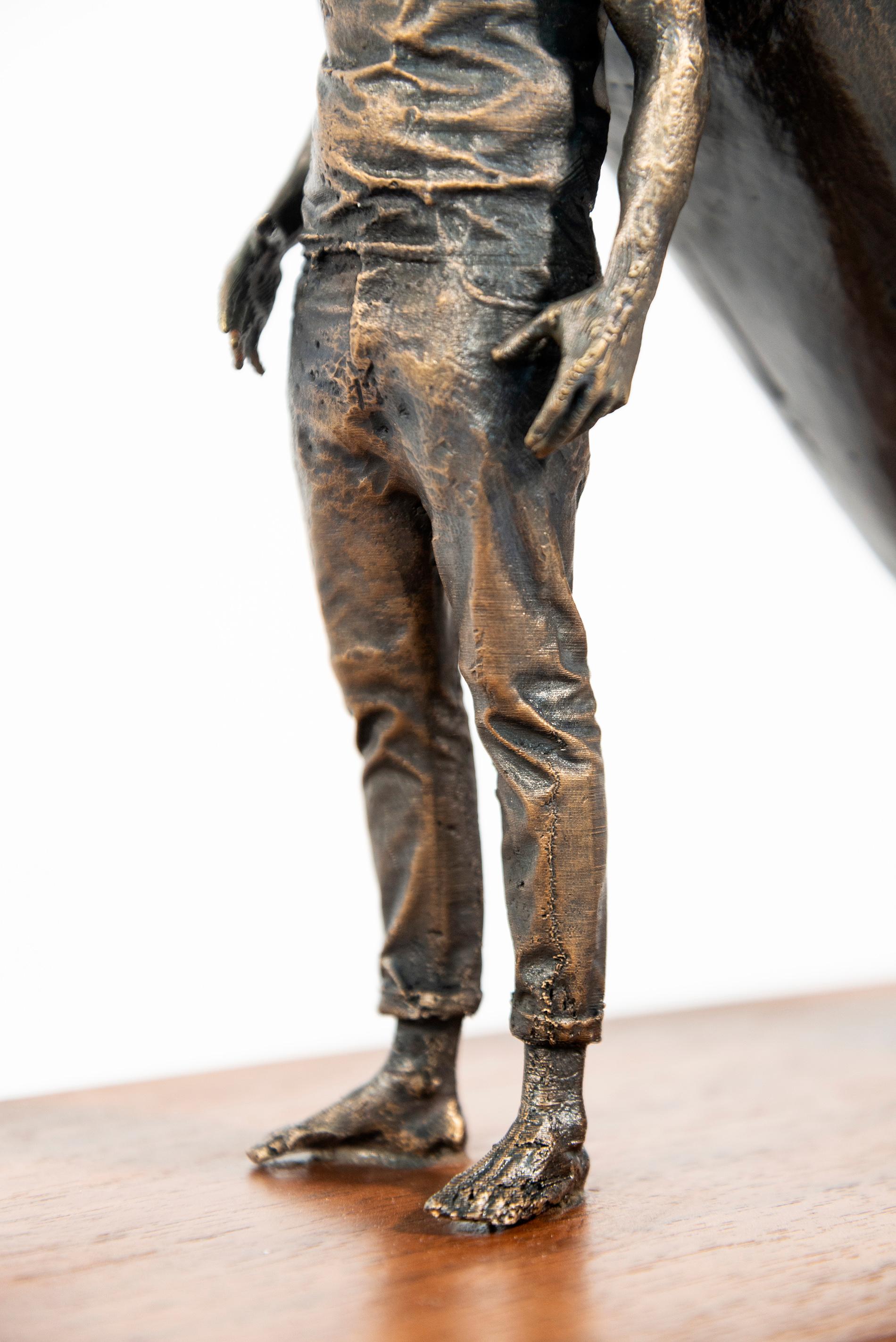 Pause 2/3 - desktop bronze, sculpture For Sale 4