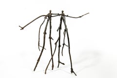 Reunion (Tree Men Series) - small, surrealist, male, figurative bronze sculpture