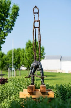 Shelter - surrealist, contemporary, figurative, bronze, outdoor sculpture