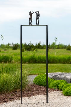 Towards an Alignment - Bronze and Steel Outdoor Sculpture, Contemporary, 2010+