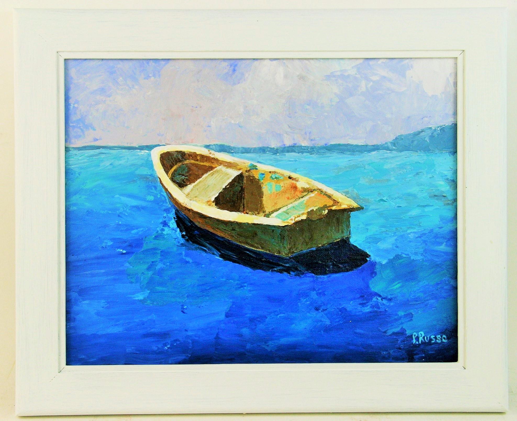 Cerulean Blue Seascape - Painting by P. Russo