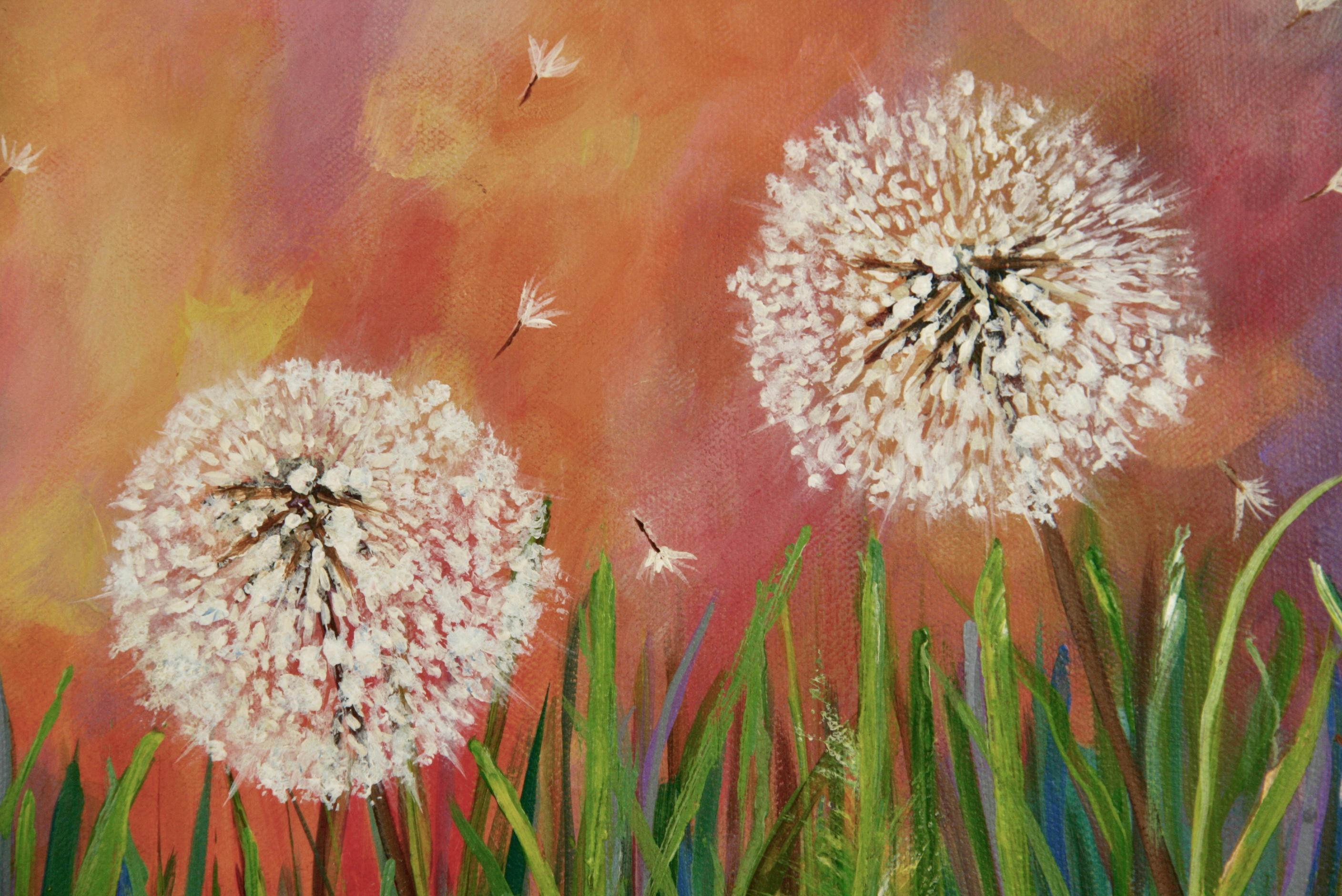  Dandelion Impressionist Landscape  Painting For Sale 4