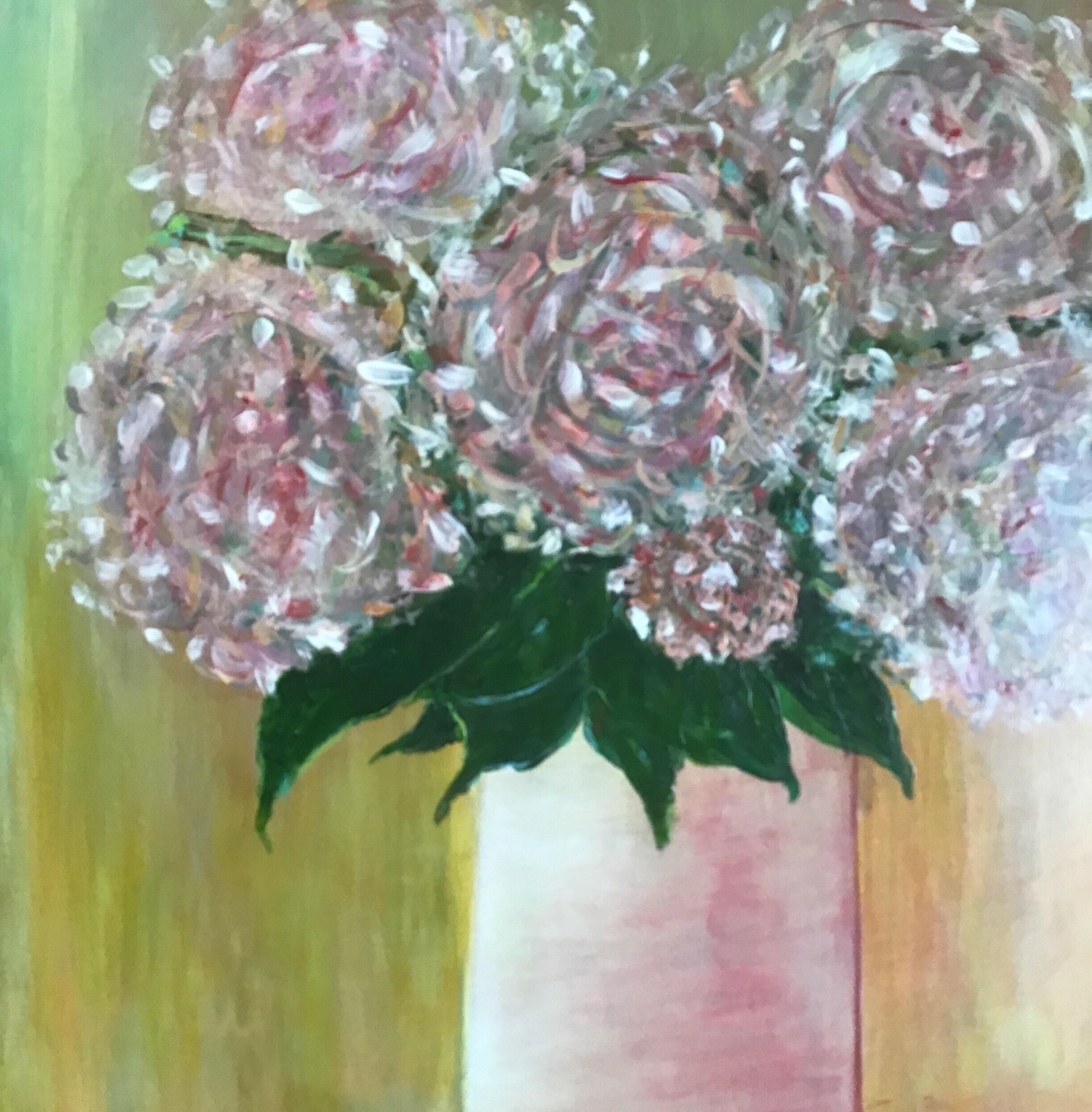 Impressionista Modernista Floreale  Quadro di natura morta rosso di grandi dimensioni in vendita 8