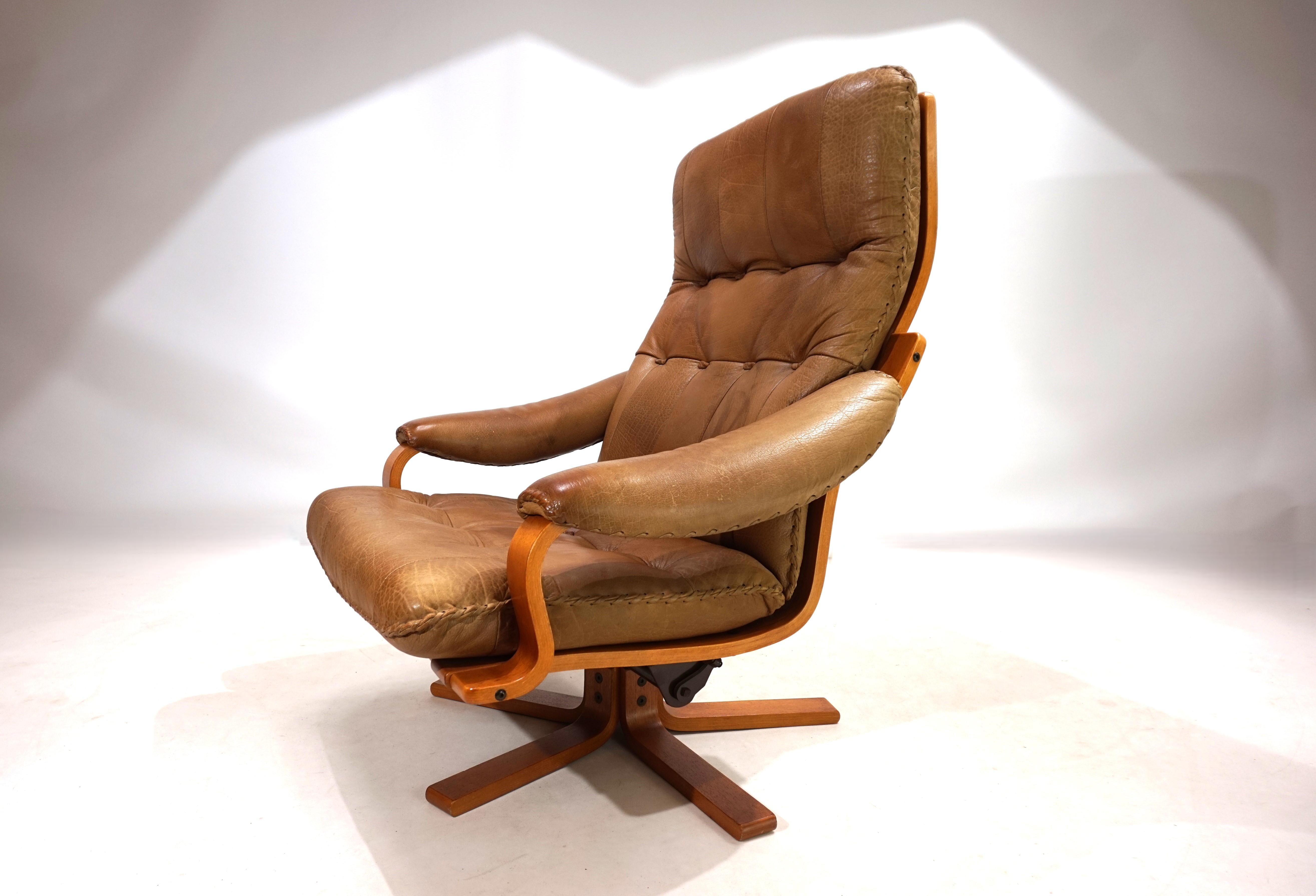 P. A. Schultz & Co. Fauteuil en cuir du Danemark, 1960 en vente 6