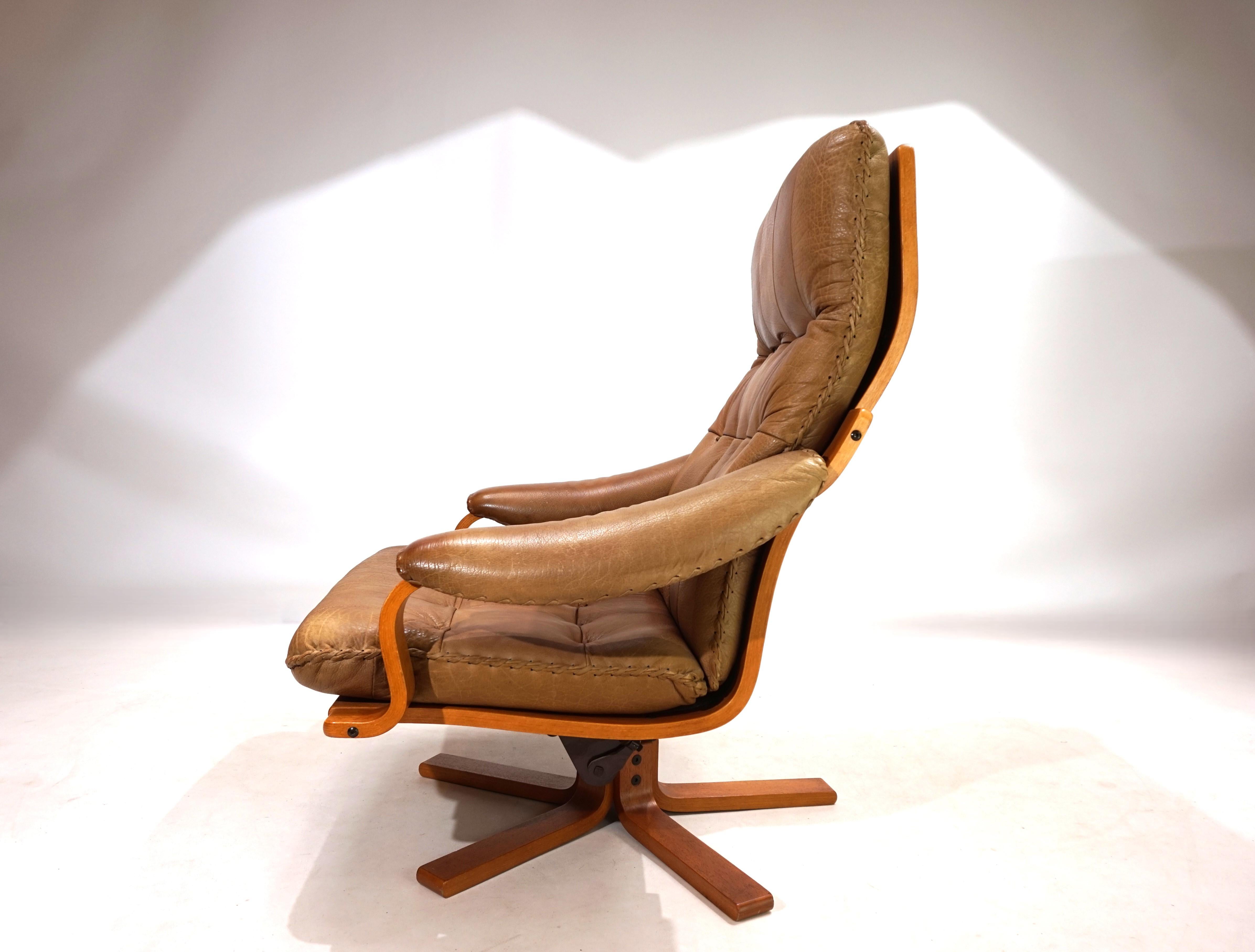 Mid-Century Modern P. A. Schultz & Co. Fauteuil en cuir du Danemark, 1960 en vente
