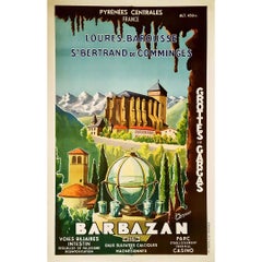 40's original touristic poster  for the caves of Gargas in France - Pyrénées