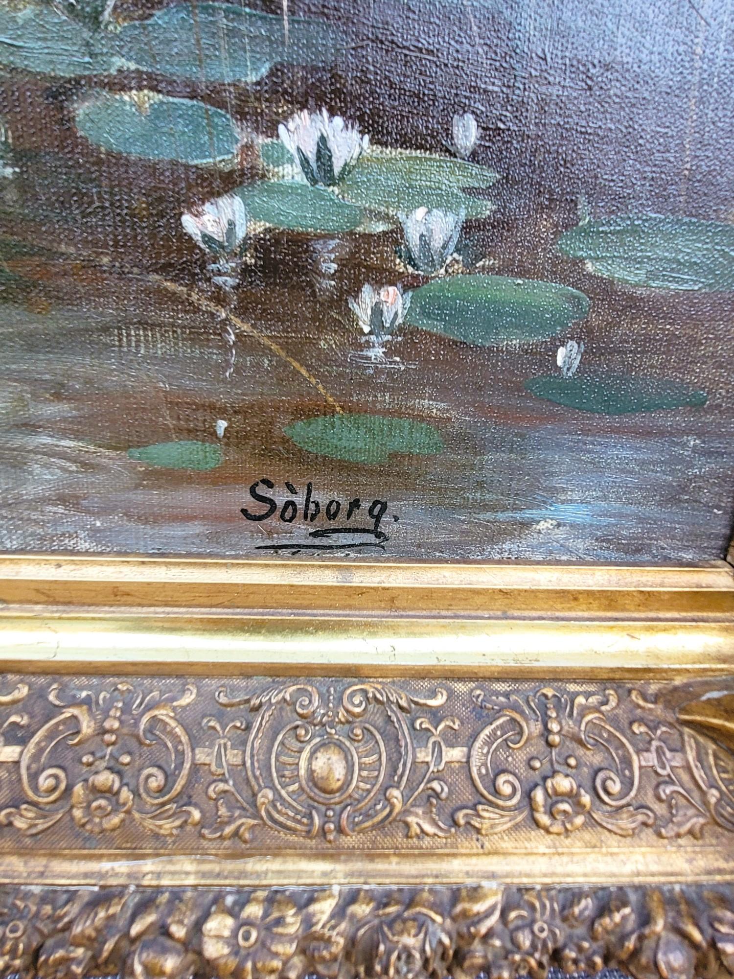 P. Soborg, Ansicht der Kirche der Heiligen Wunderschönen, Hst. signiert, Ende des 19. Ea (Art nouveau) im Angebot