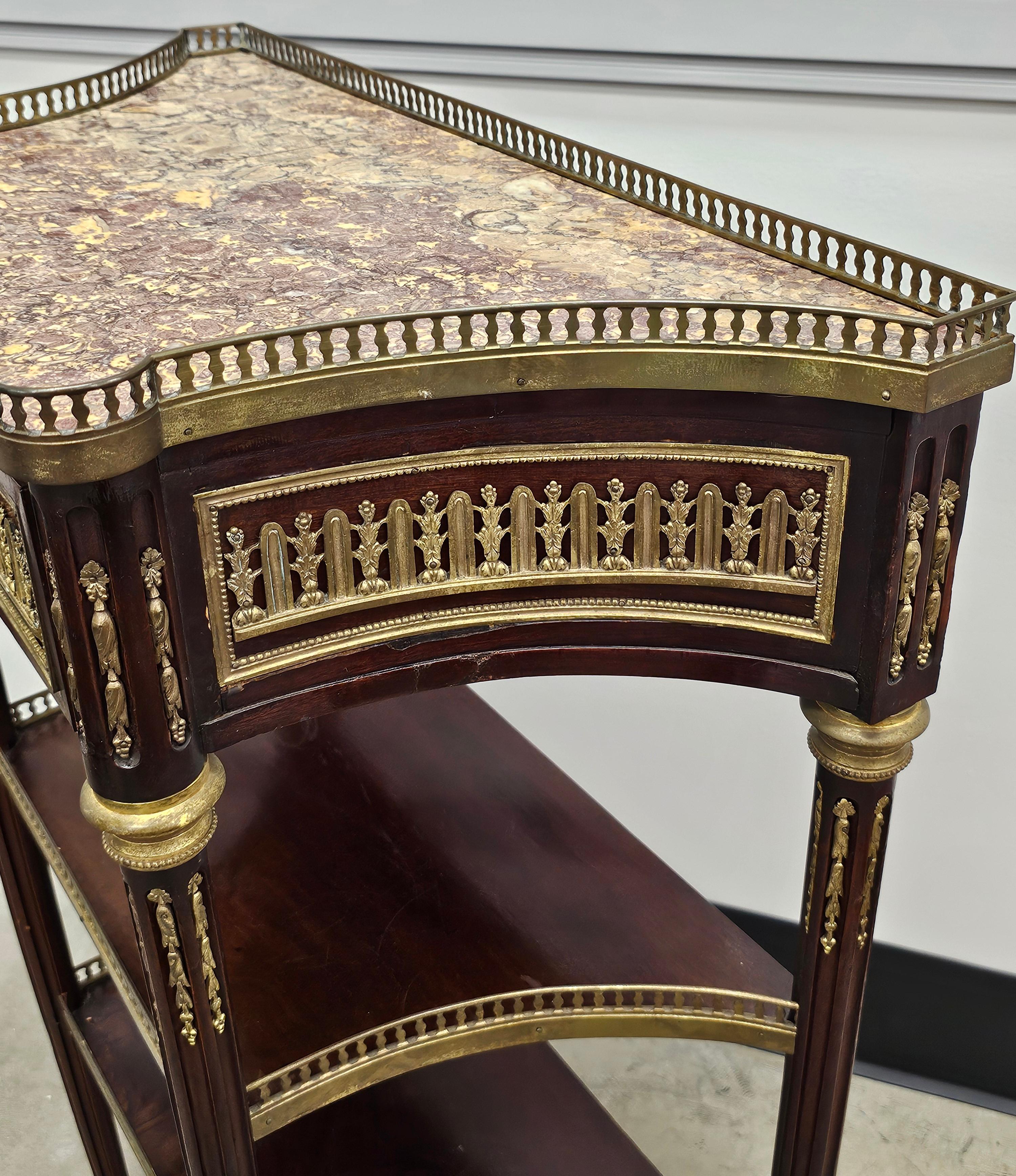 P. Sormani Attributed Mahogany, Ormolu and Brèche d'Alep marble Console Table For Sale 4