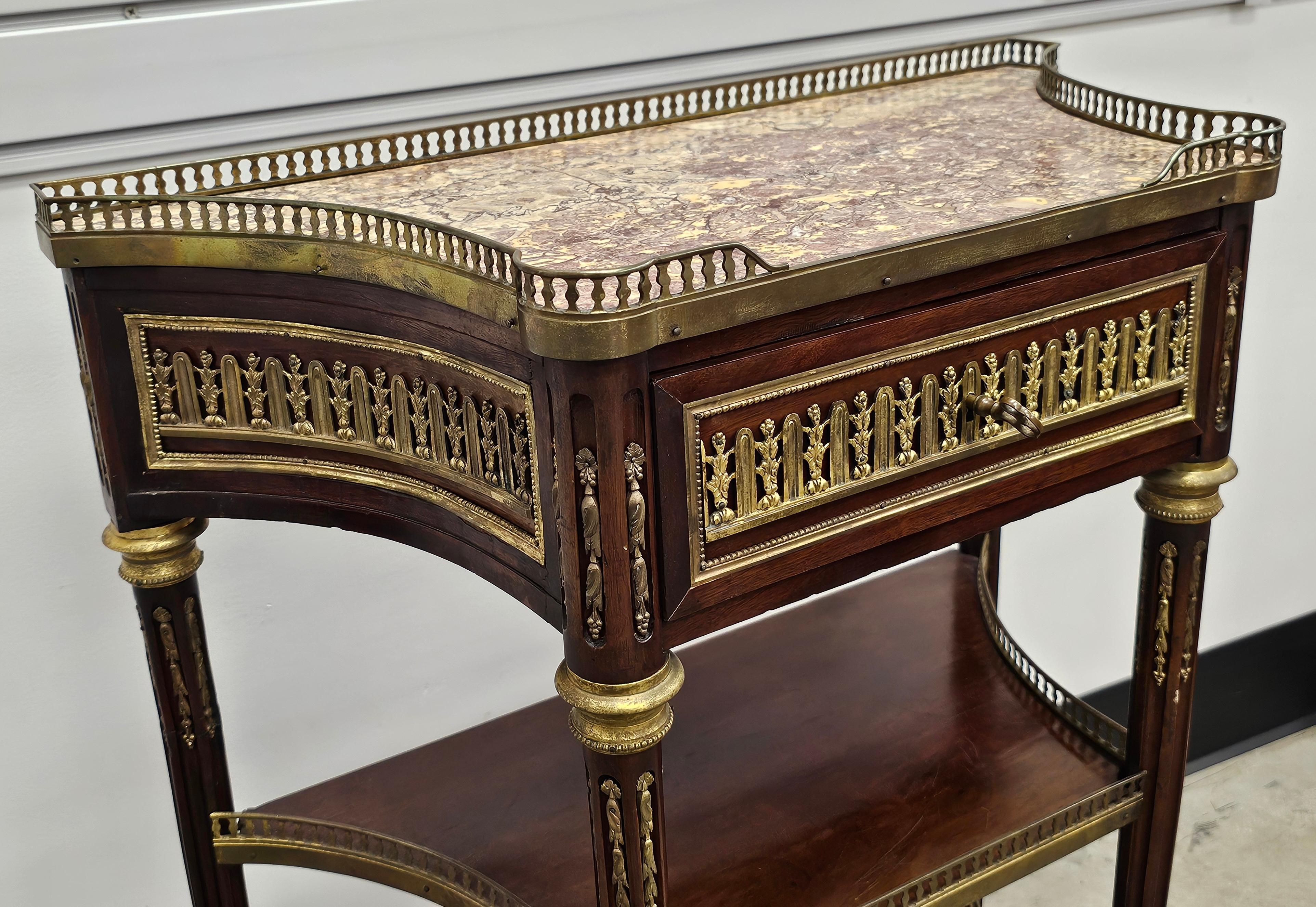 P. Sormani Attributed Mahogany, Ormolu and Brèche d'Alep marble Console Table For Sale 5