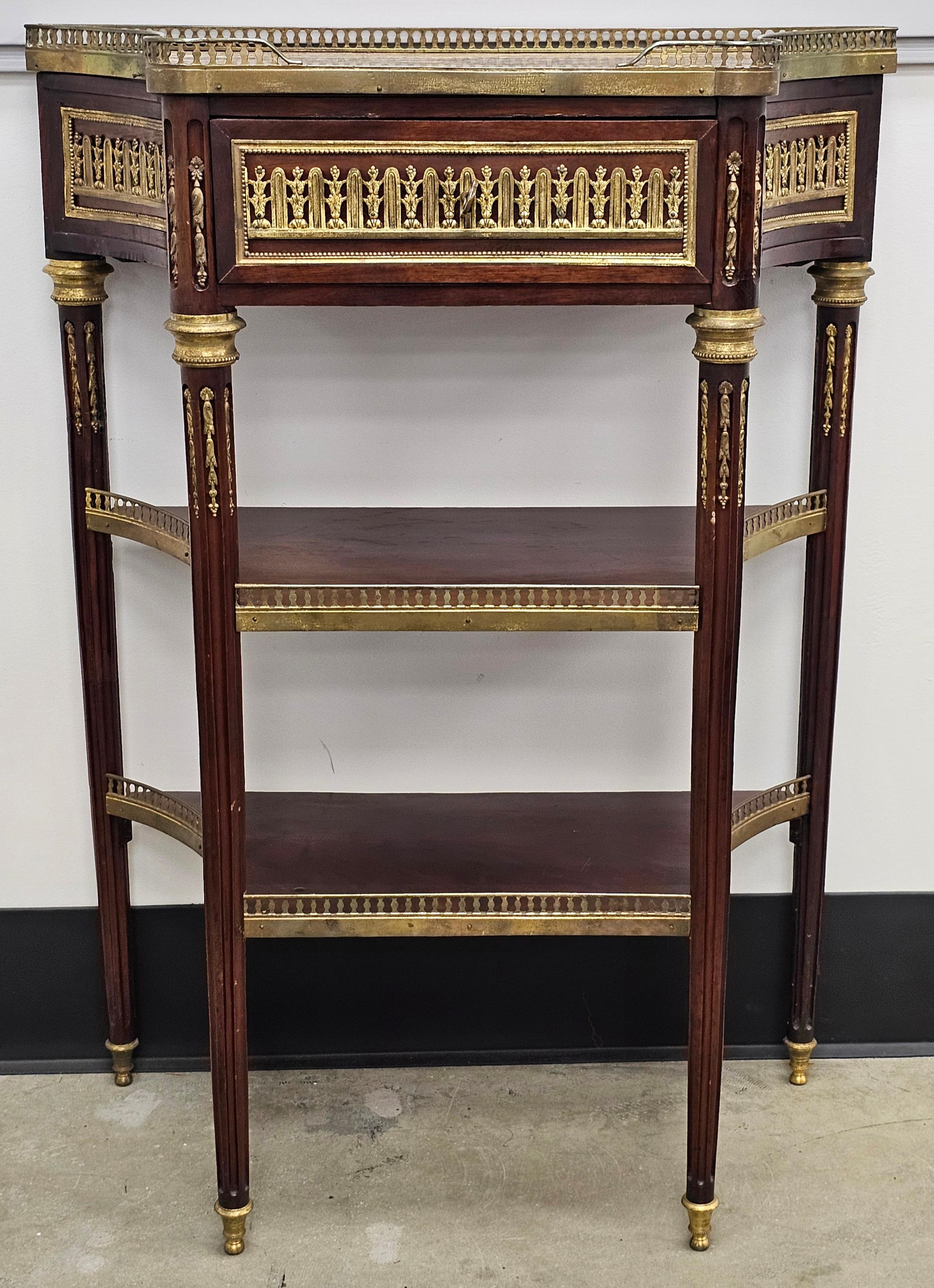 Louis XVI P. Sormani Attributed Mahogany, Ormolu and Brèche d'Alep marble Console Table For Sale