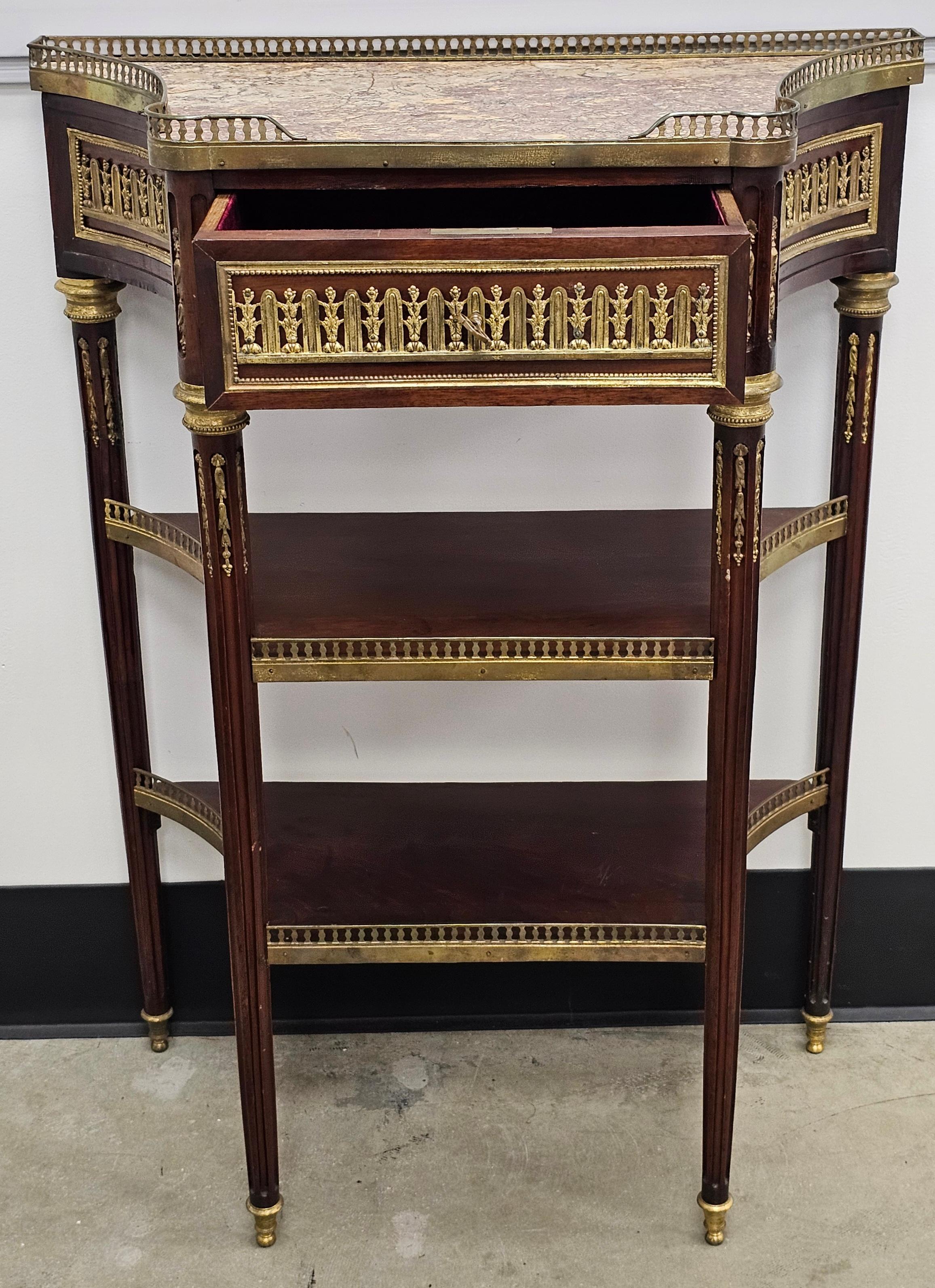 Other P. Sormani Attributed Mahogany, Ormolu and Brèche d'Alep marble Console Table For Sale