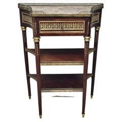 P. Sormani zugeschrieben Mahagoni, Ormolu und Marmor Brèche d'Alep Konsolentisch