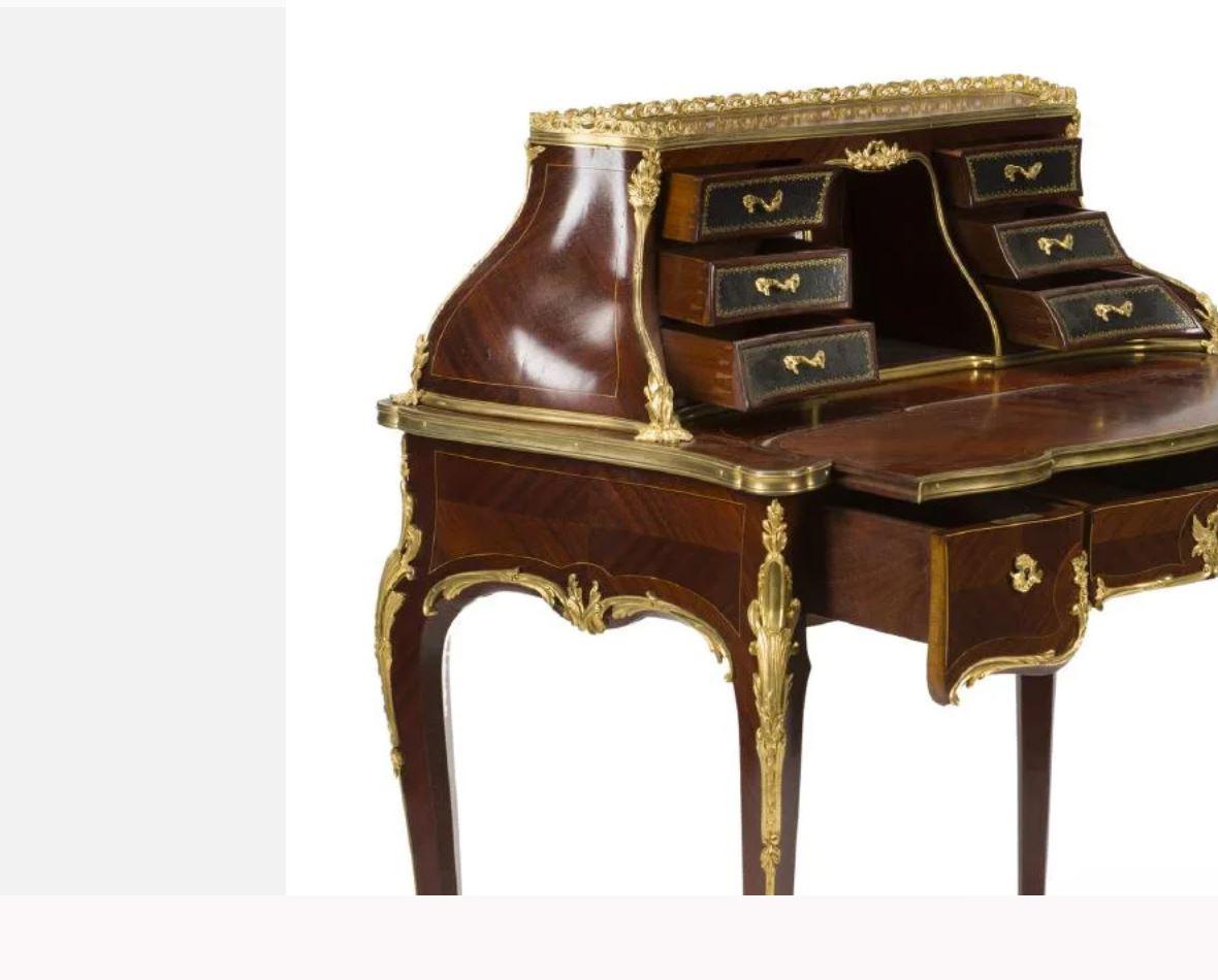 19th Century P. Sormani French Ormolu Mounted Cartonnier Ladies Desk