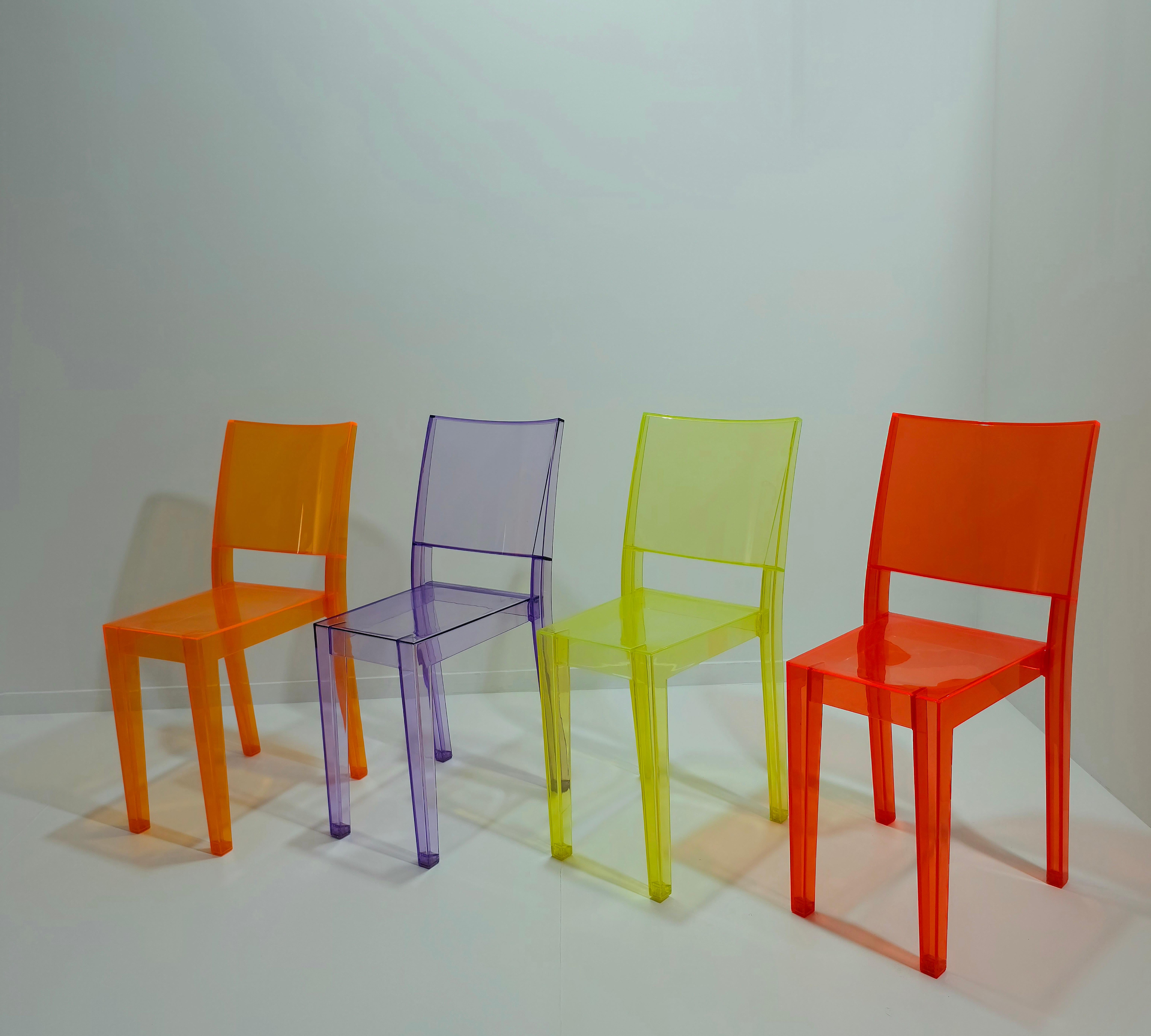 P. Starck für Kartell: 4 Stühle, Modell La Marie, aus transparentem Polycarbonat, Italien im Angebot 4