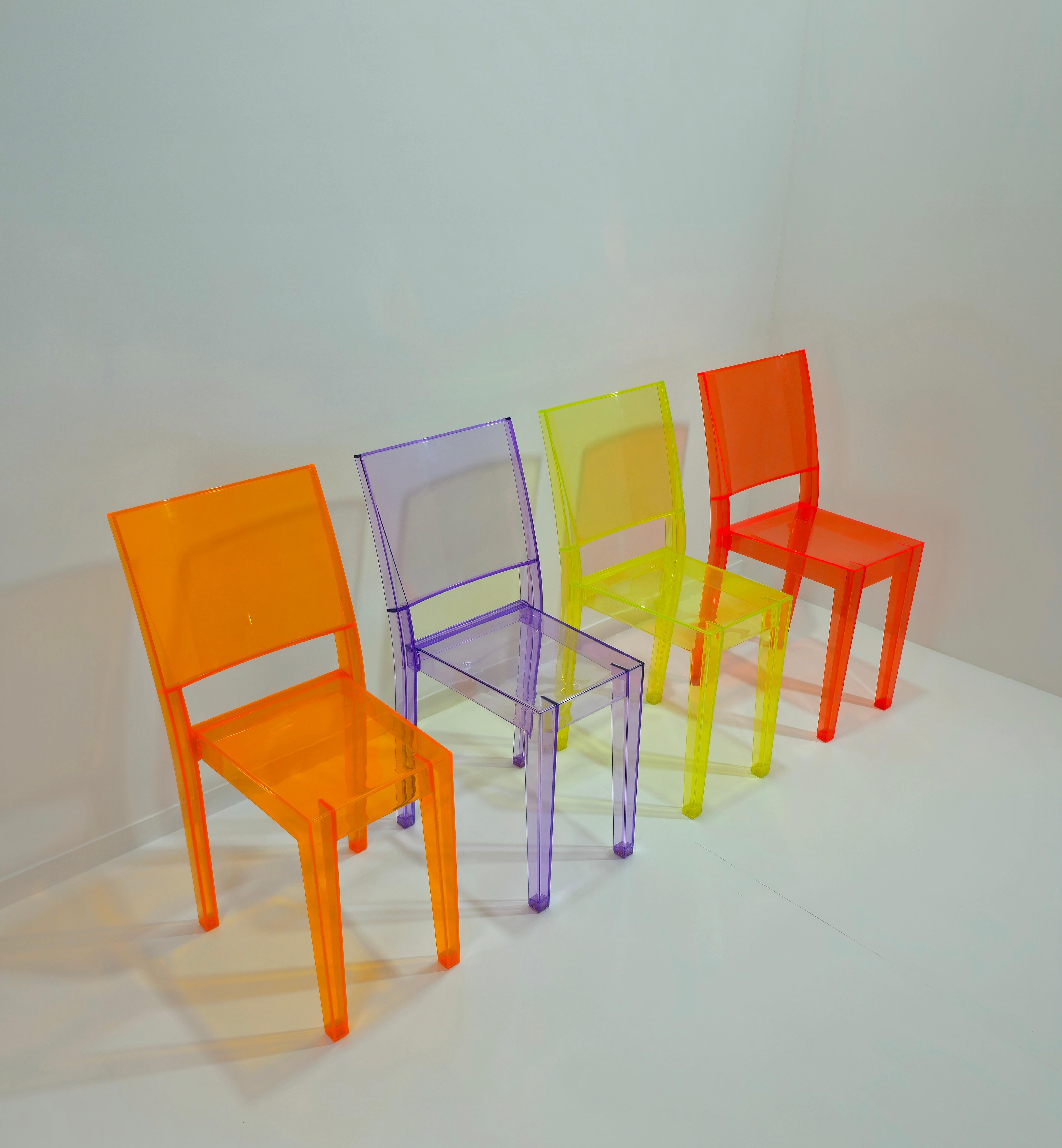 P. Starck für Kartell: 4 Stühle, Modell La Marie, aus transparentem Polycarbonat, Italien im Zustand „Gut“ im Angebot in Palermo, IT