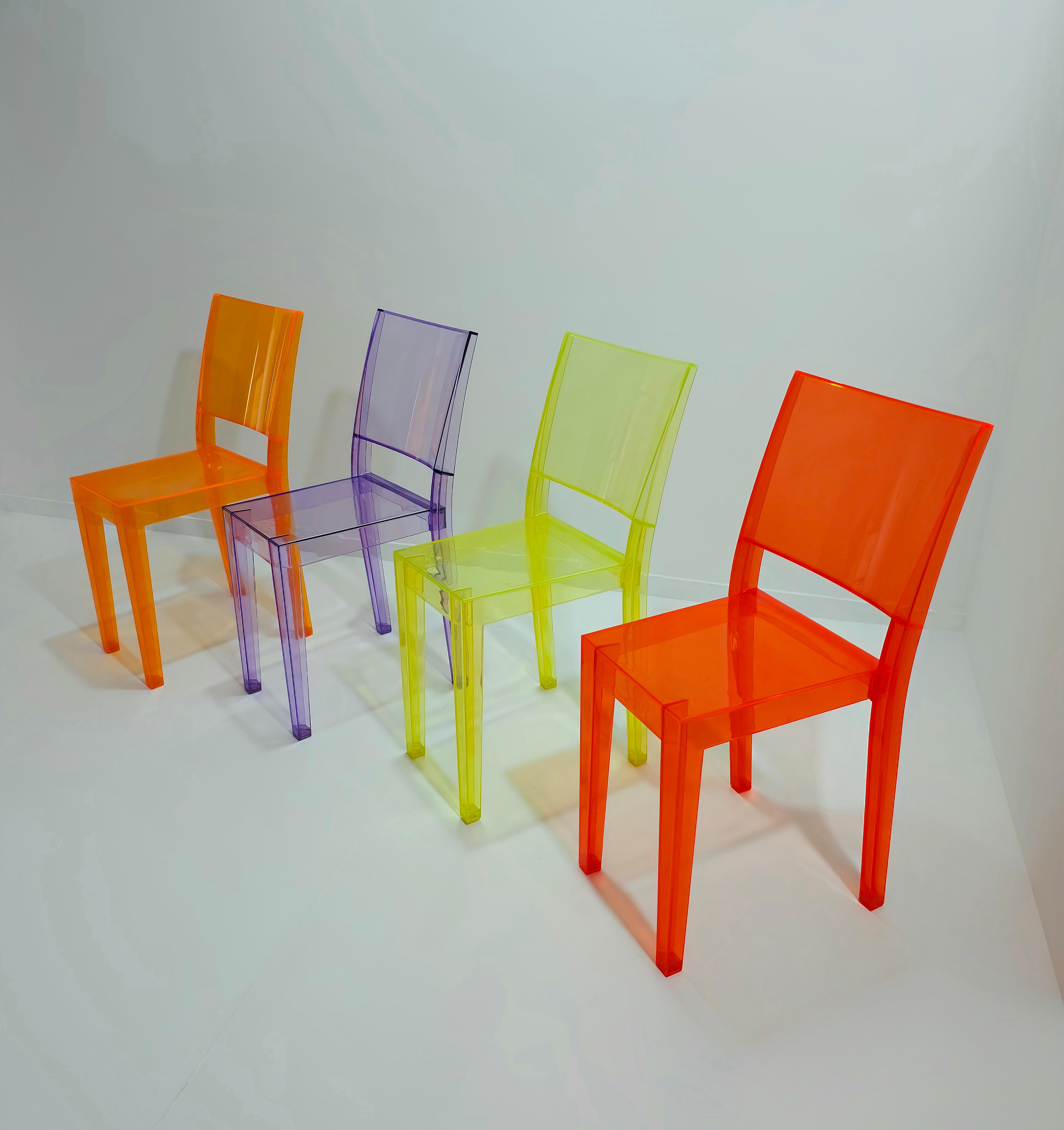 P. Starck für Kartell: 4 Stühle, Modell La Marie, aus transparentem Polycarbonat, Italien im Angebot 2