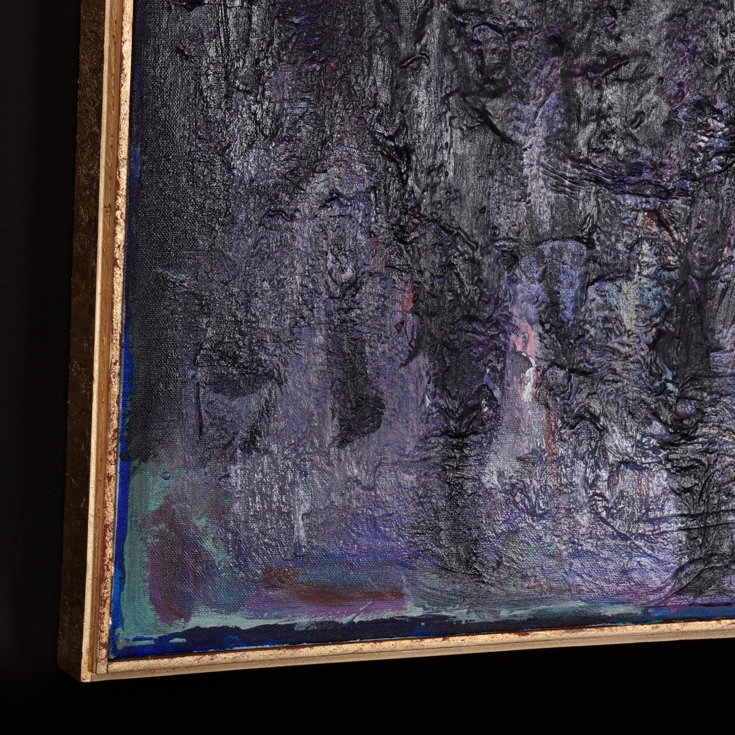 Americano P. Stein 1977 Quadrato viola melanzana e lavanda Pittura astratta di campo a colori in vendita