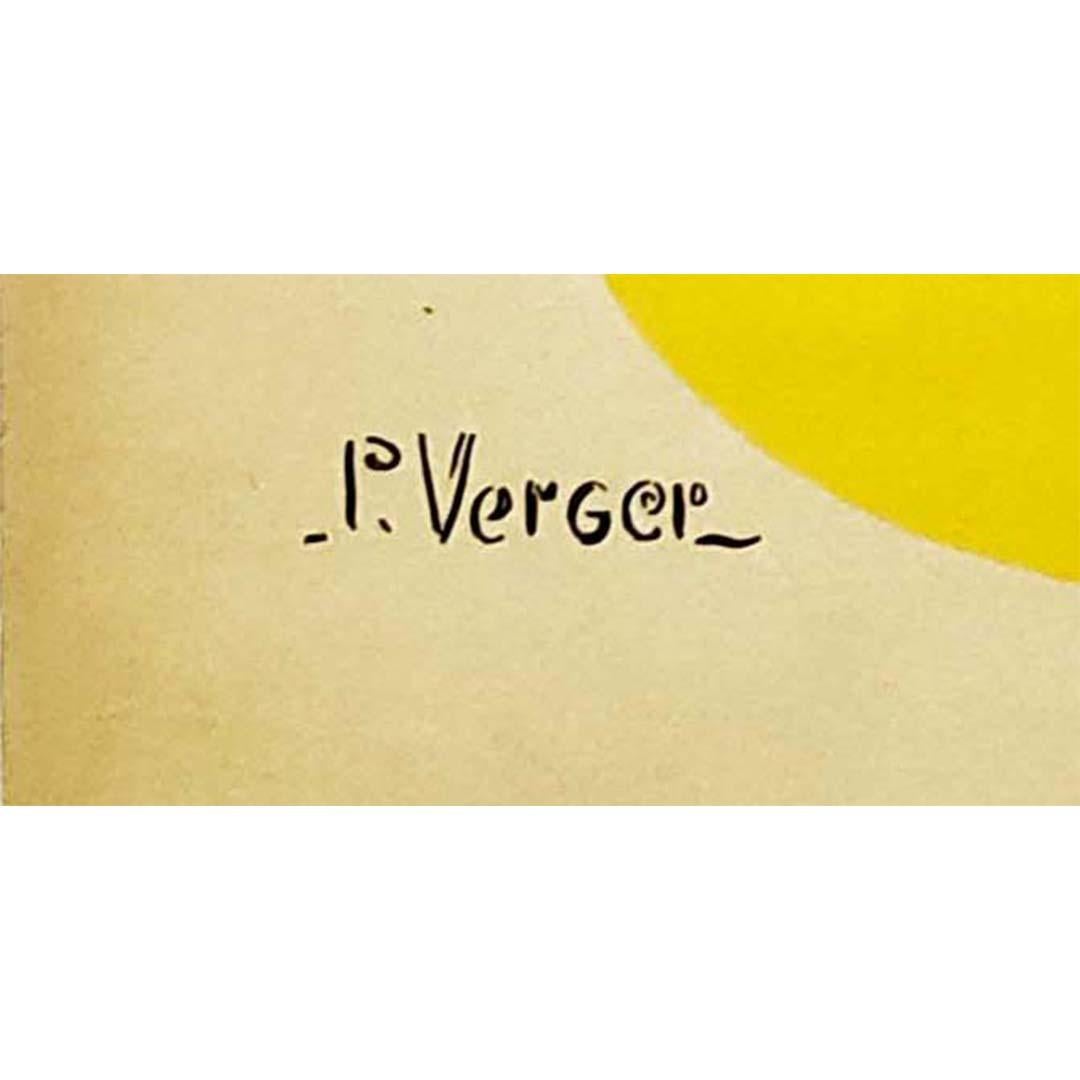 Jazz-Poster aus den 40er Jahren für Chil' Debeer und sein Orchester, signiert von P. Verger im Angebot 1