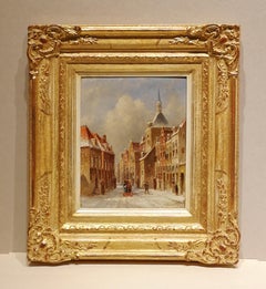Antique Sledging, Petrus G. Vertin, Oil paint/panel, romantic