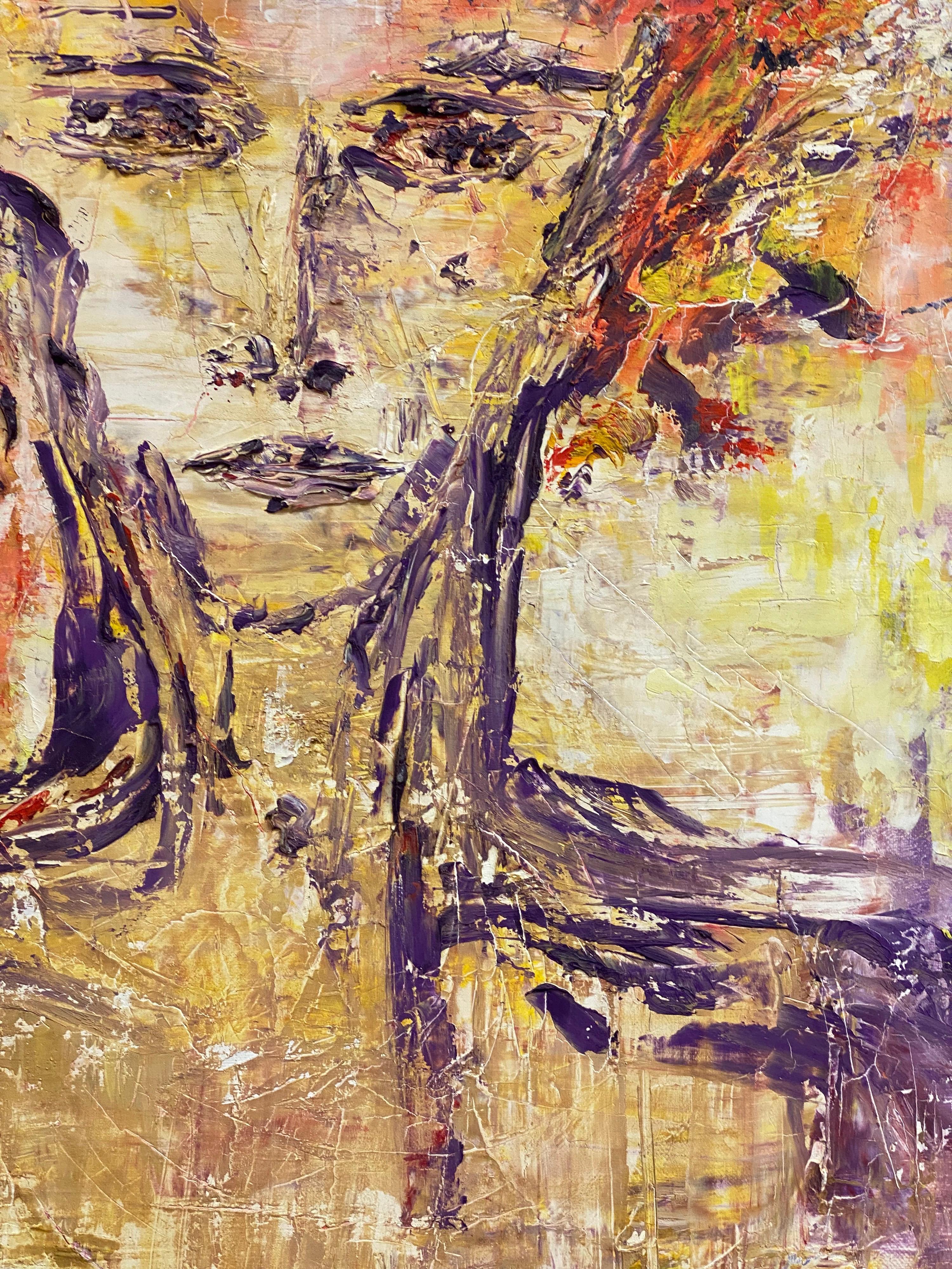 Original-expressionistisches Ölgemälde des 20. Jahrhunderts, skurriles abstraktes Gesicht (Abstrakter Expressionismus), Painting, von P Vilette