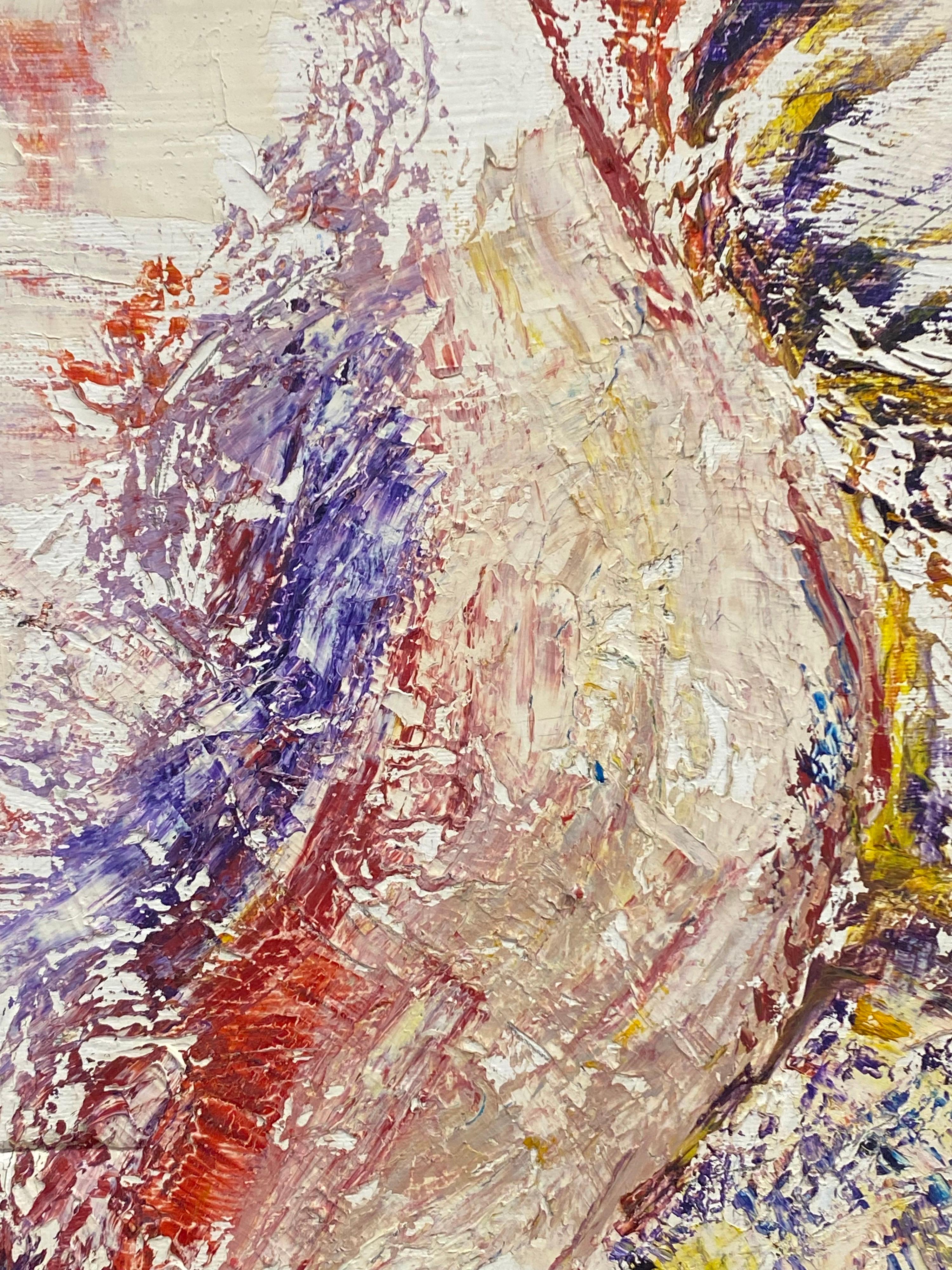 Peinture à l'huile expressionniste française originale du 20ème siècle - Explosion des couleurs - Expressionnisme abstrait Painting par P Vilette