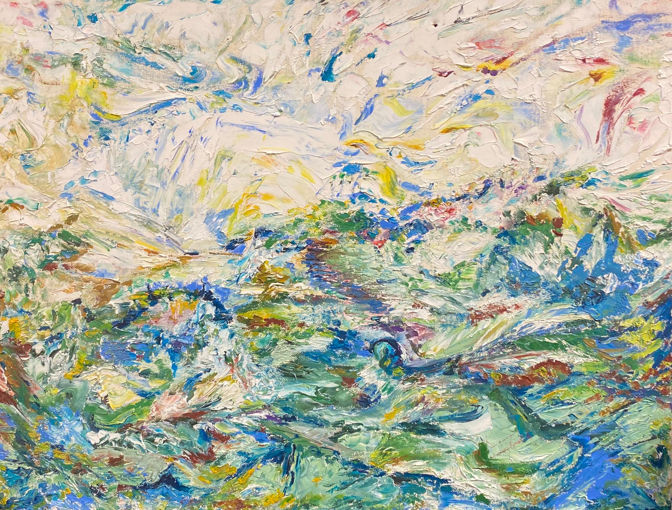 P Vilette Portrait expressionniste français du 20ème siècle, peinture à l