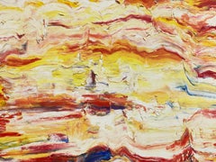 20th Century Original French Expressionist Oil Painting Vibrant Colour Sea