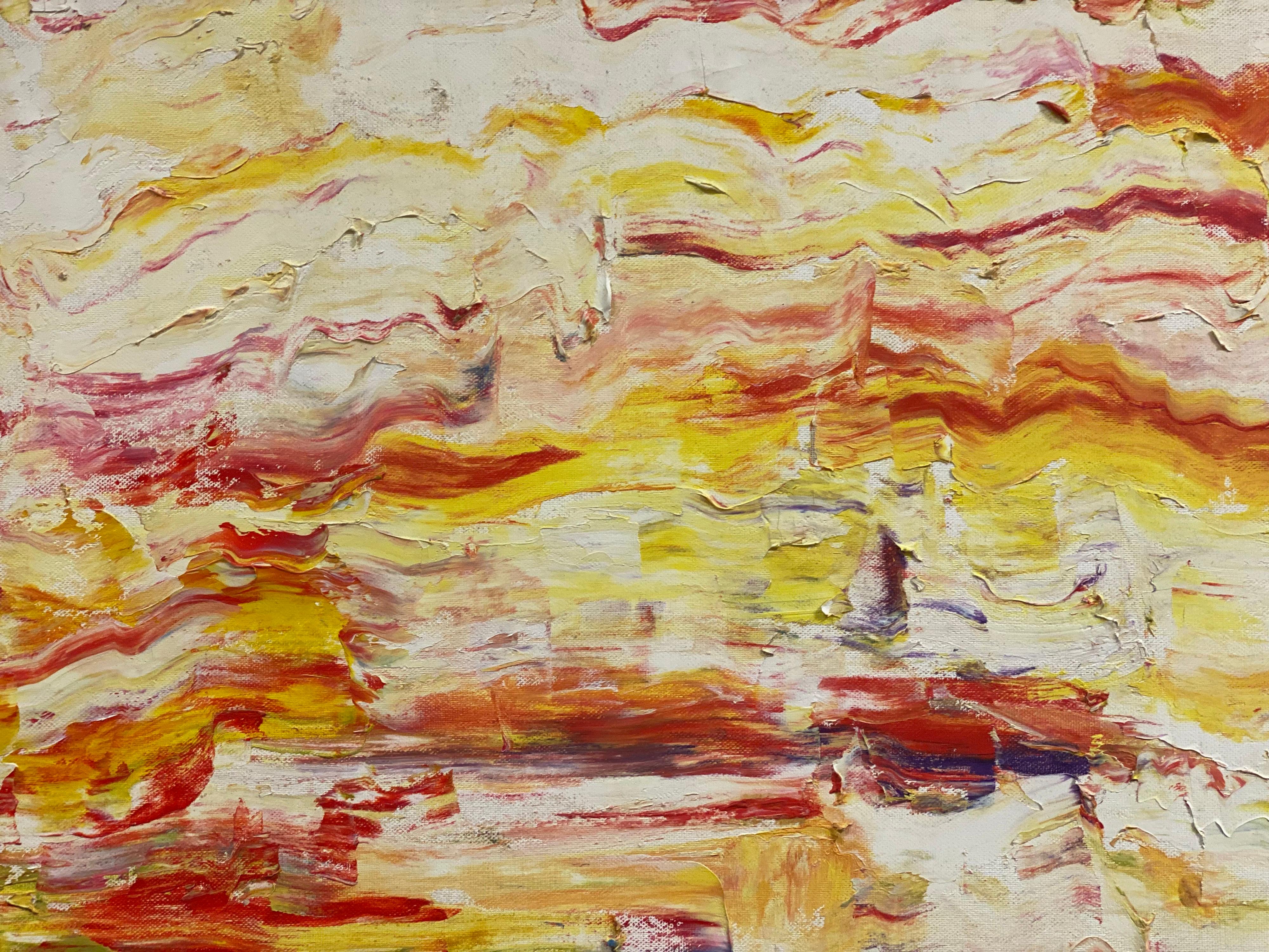 Originales französisches expressionistisches Ölgemälde, lebhafte Farben, Meer, 20. Jahrhundert (Abstrakter Expressionismus), Painting, von P Vilette