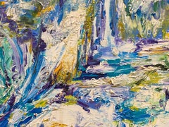 Óleo expresionista francés original del siglo XX - Pintura con textura chiflada