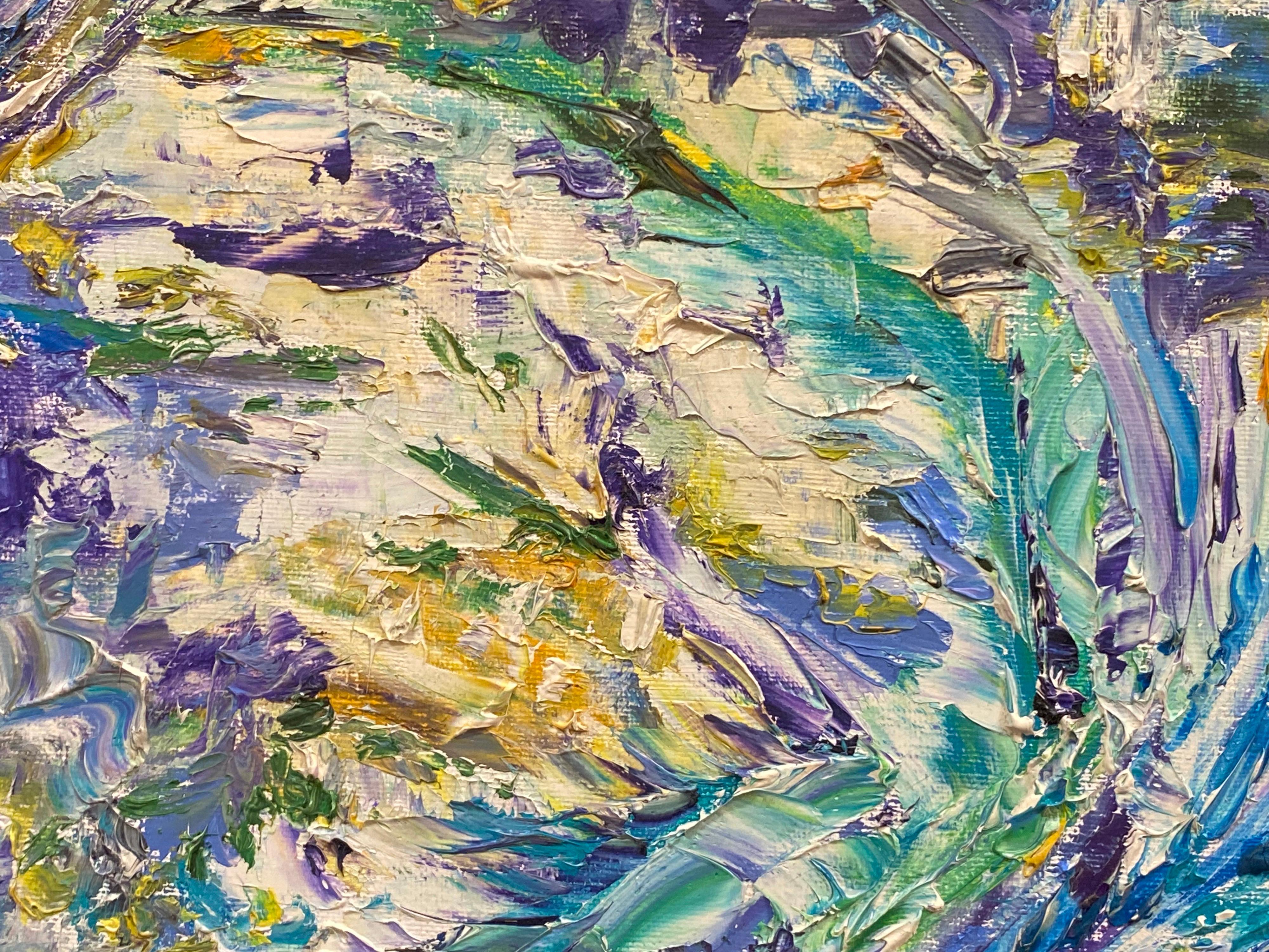 Peinture à l'huile expressionniste française originale du 20ème siècle - Peinture texturée wacky - Expressionnisme abstrait Painting par P Vilette