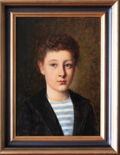 Antique Portrait of a boy, portrait of a young man by P. Wagner-Robier