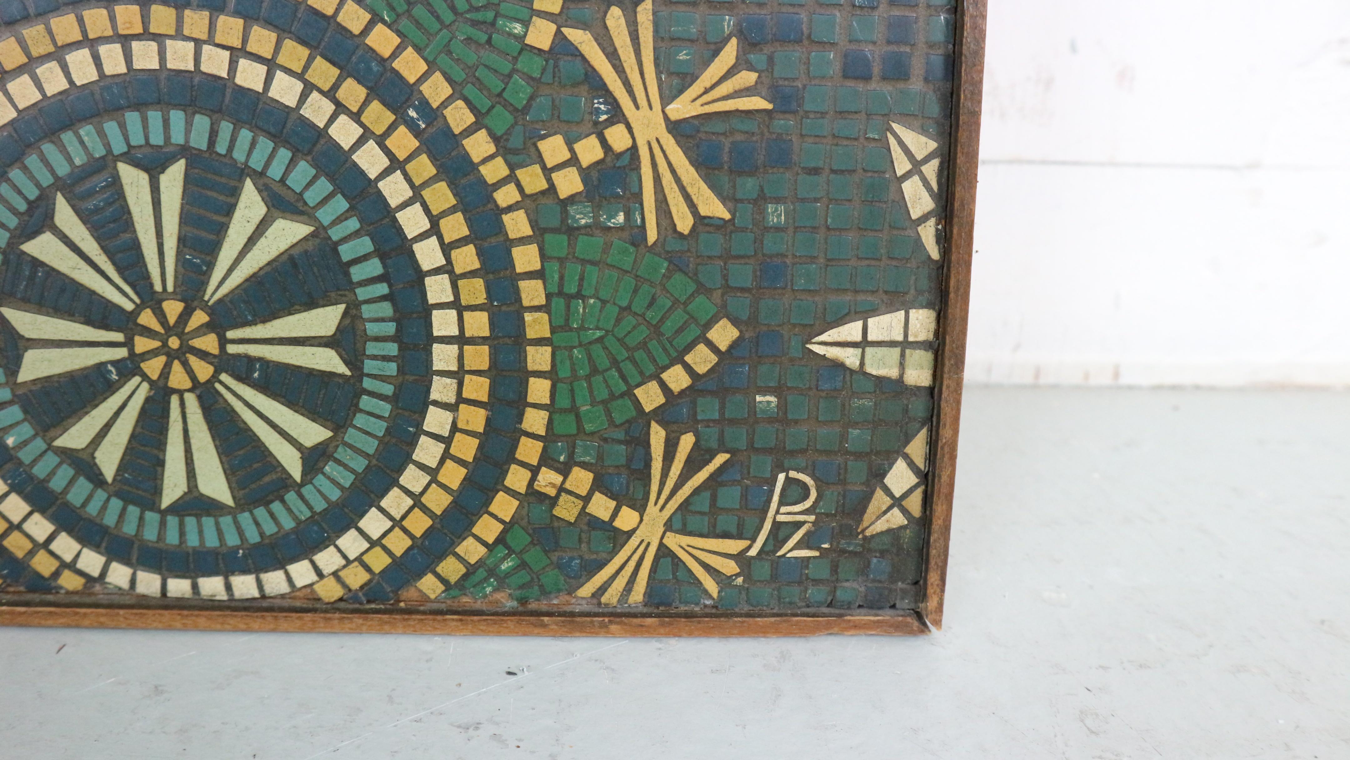 P. Zwier diptych wall art  mosaic, vinyl on wood 1960s Netherlands For Sale 4