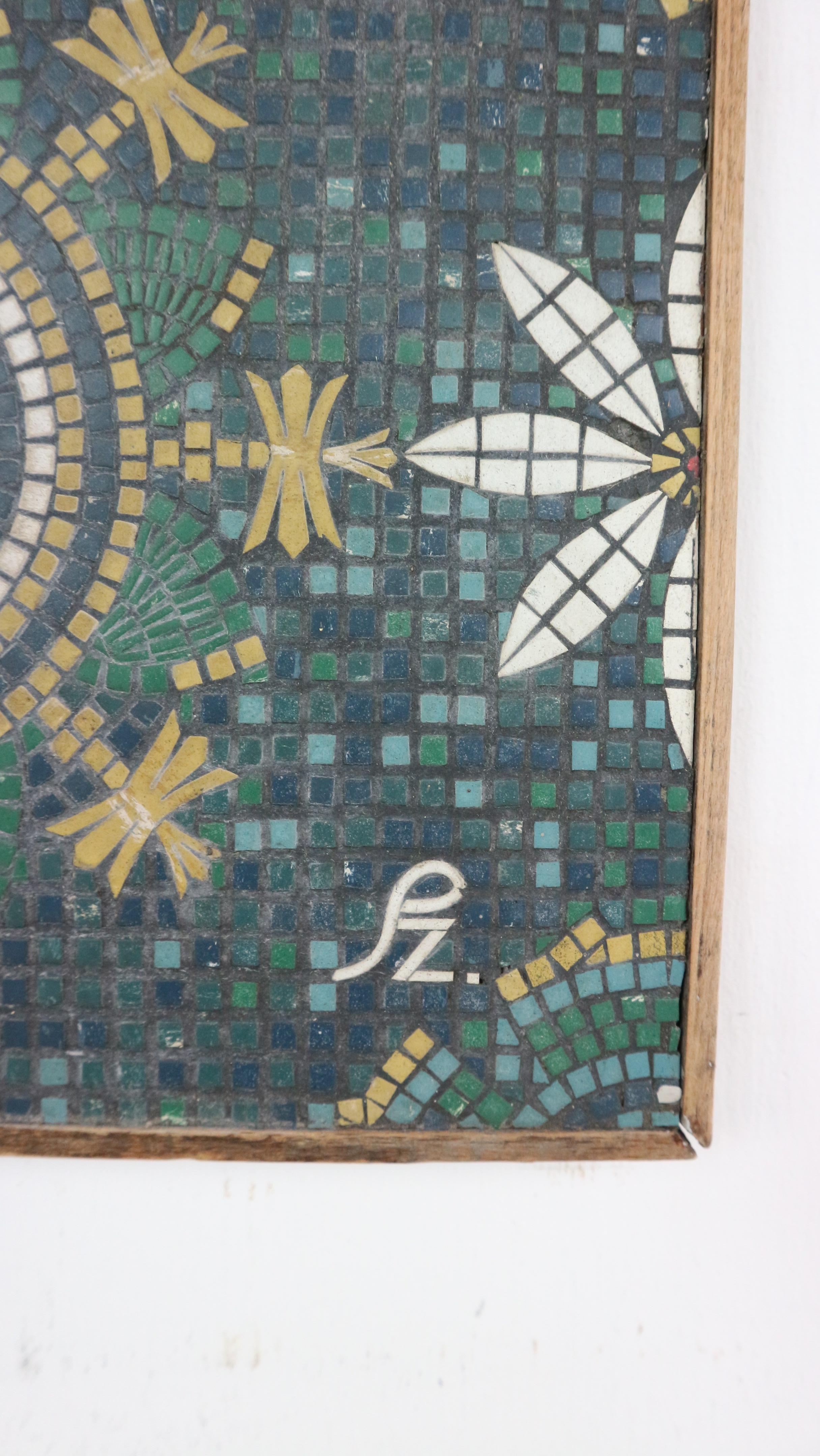 20th Century P. Zwier wall art mosaic, vinyl on wood 1960s Netherlands For Sale