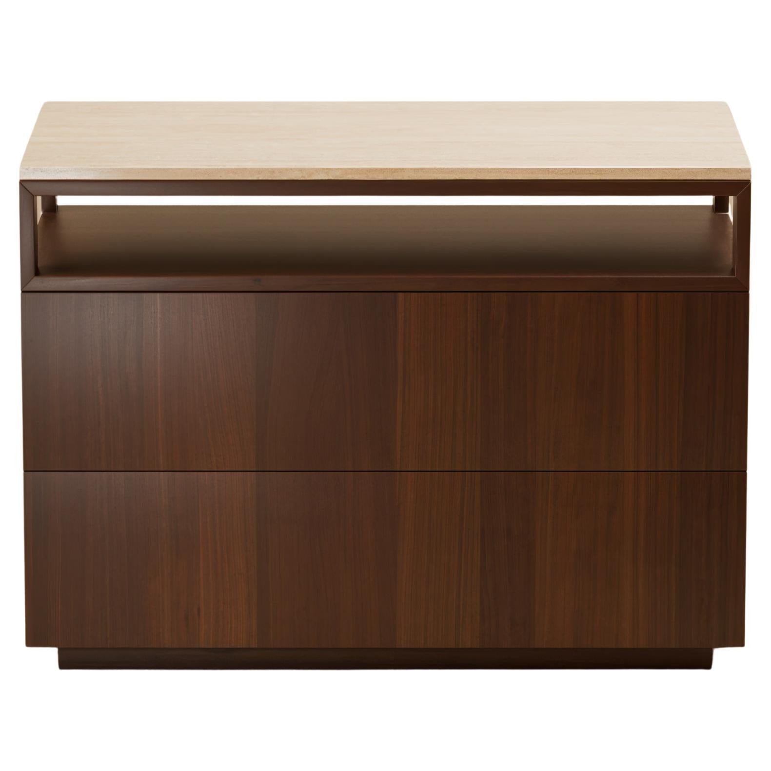 P.03 Bedside Table with Stone Top / Natural Walnut by Lusano